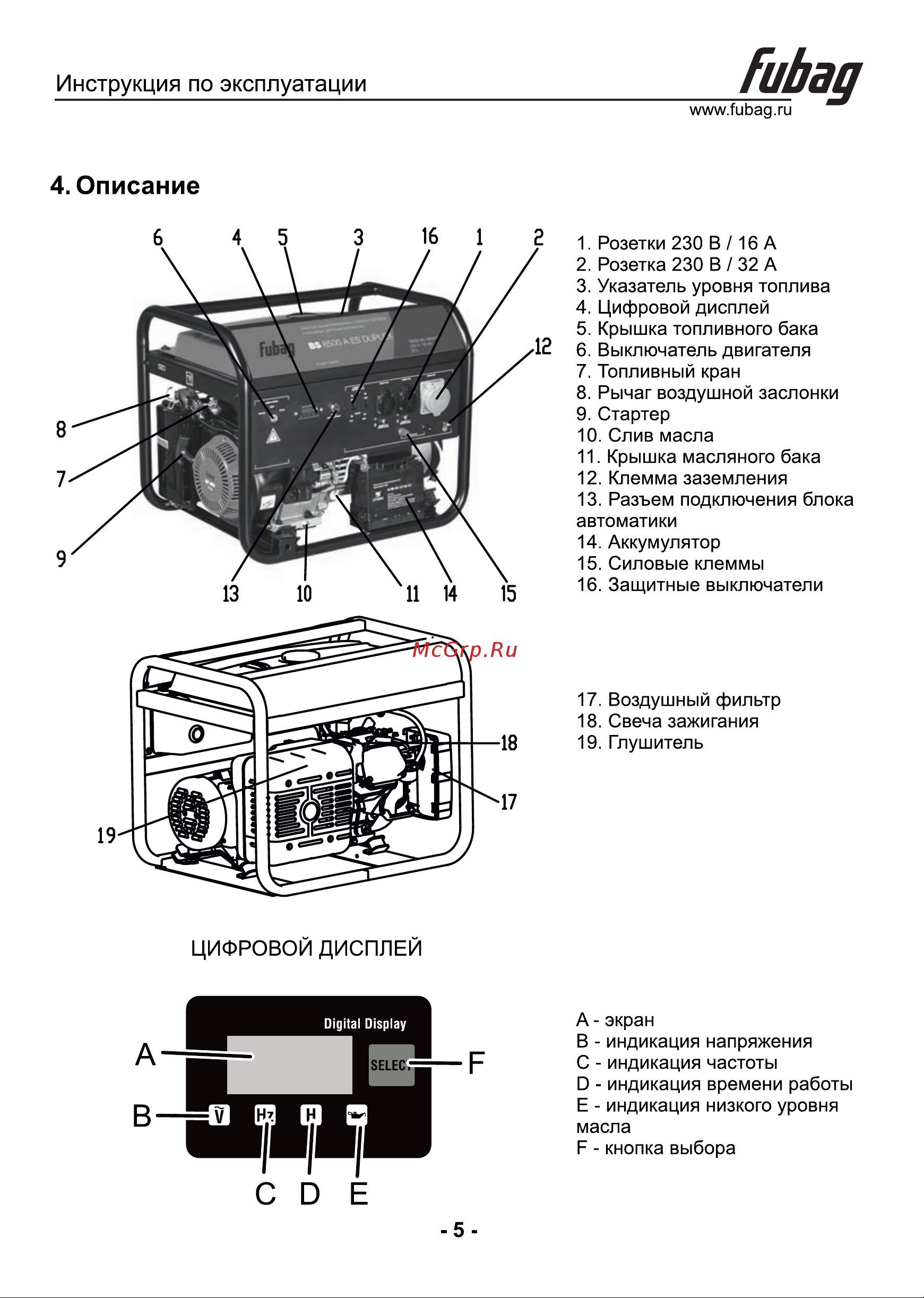 Fubag BS 8500 A ES Duplex Инструкция по Эксплуатации онлайн [6/17] 747061