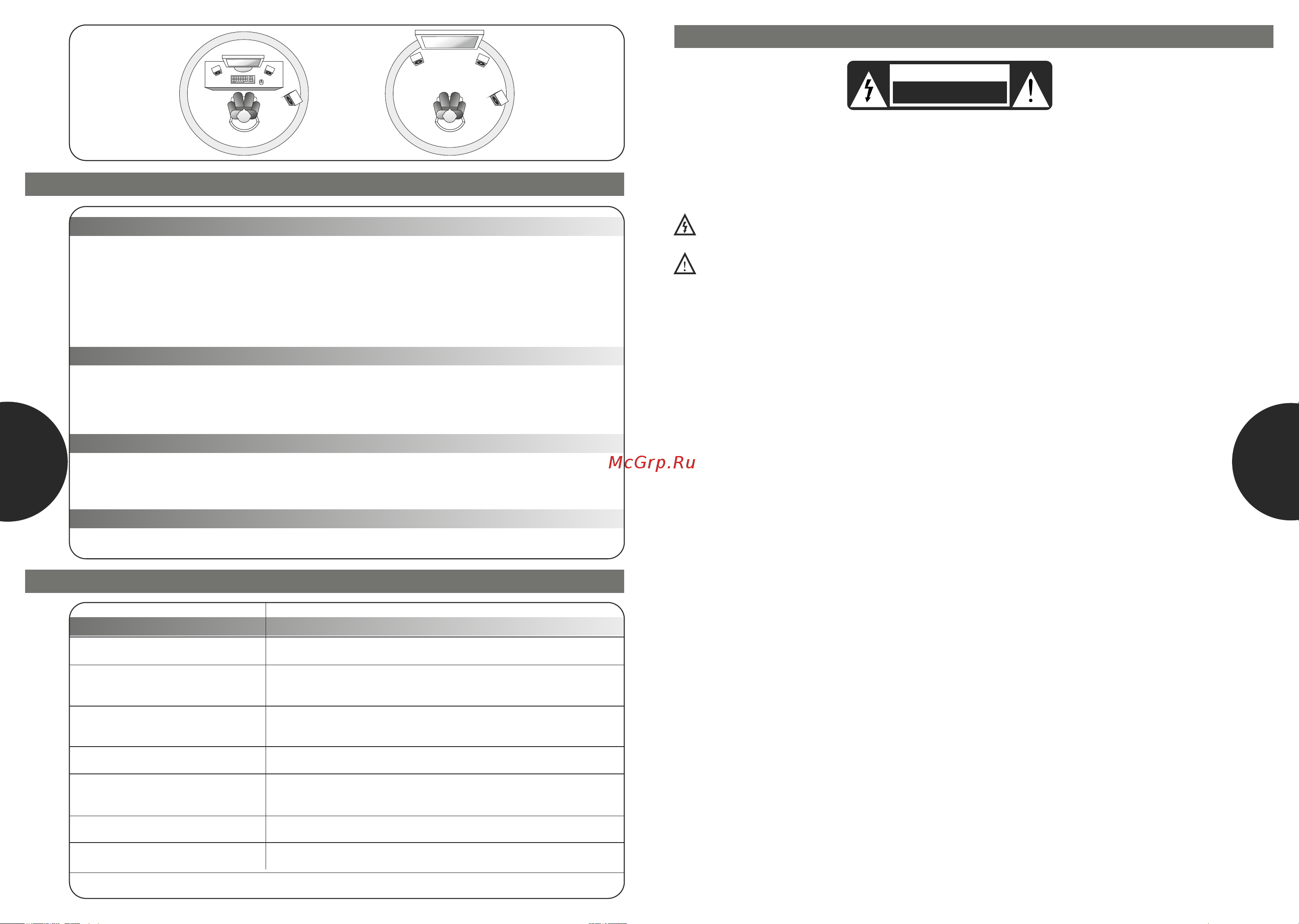 Microlab M500/5.1 NEW [6/10] Предупреждения