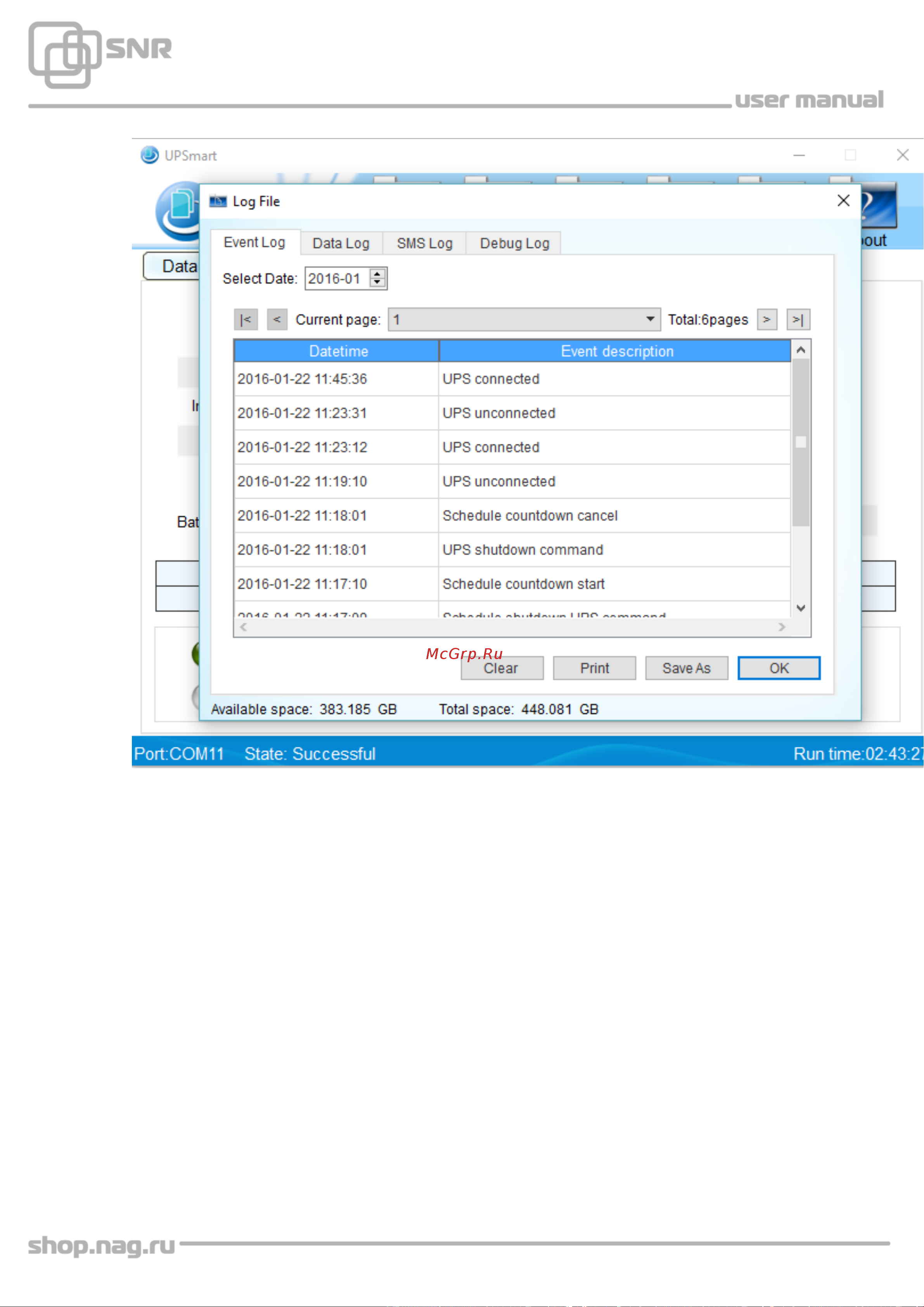 SNR UPS-LIRM-500-X-SNMP Руководство по эксплуатации онлайн [18/26] 747460