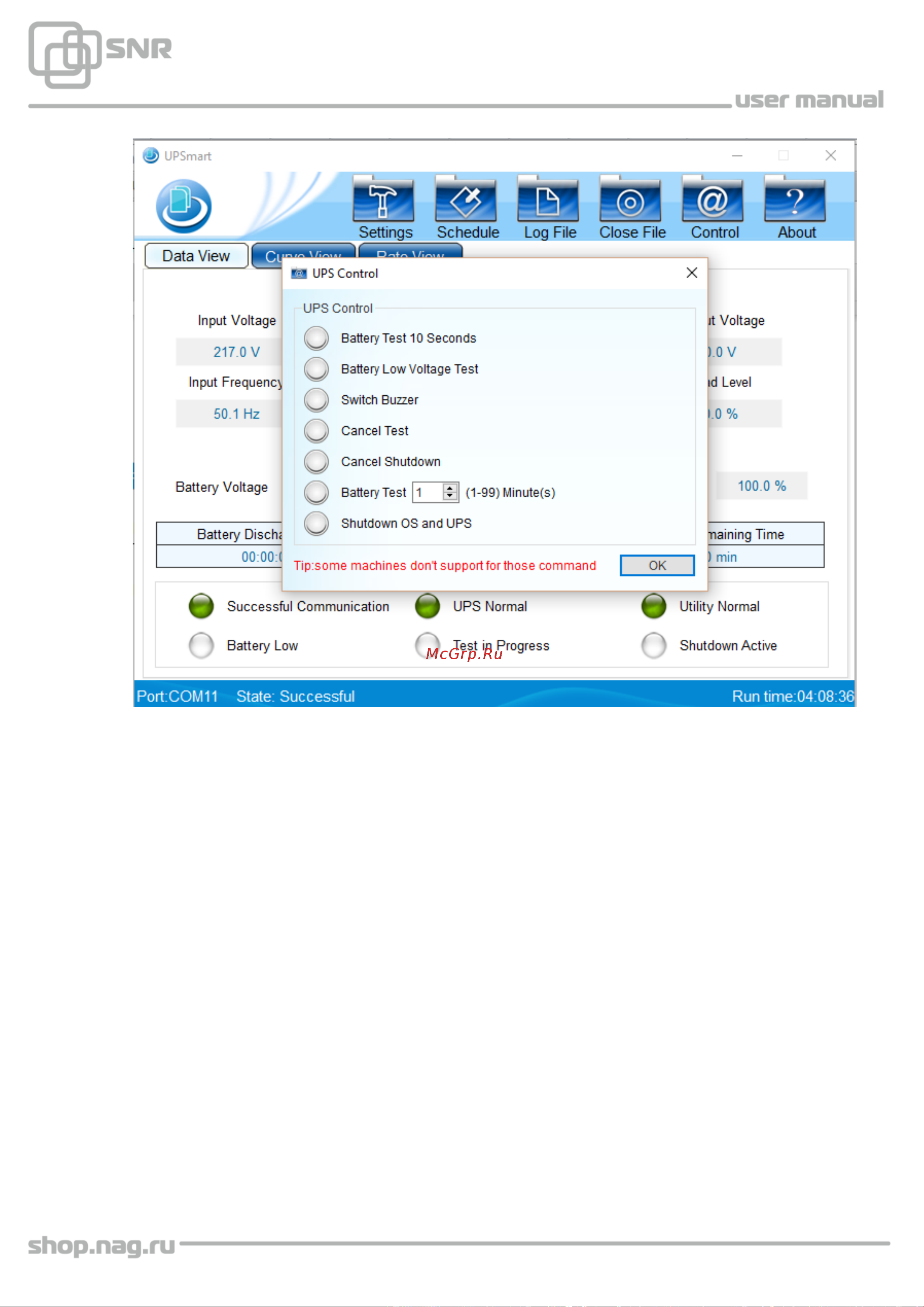 SNR UPS-LIRM-500-X-SNMP Руководство по эксплуатации онлайн [20/26] 747460