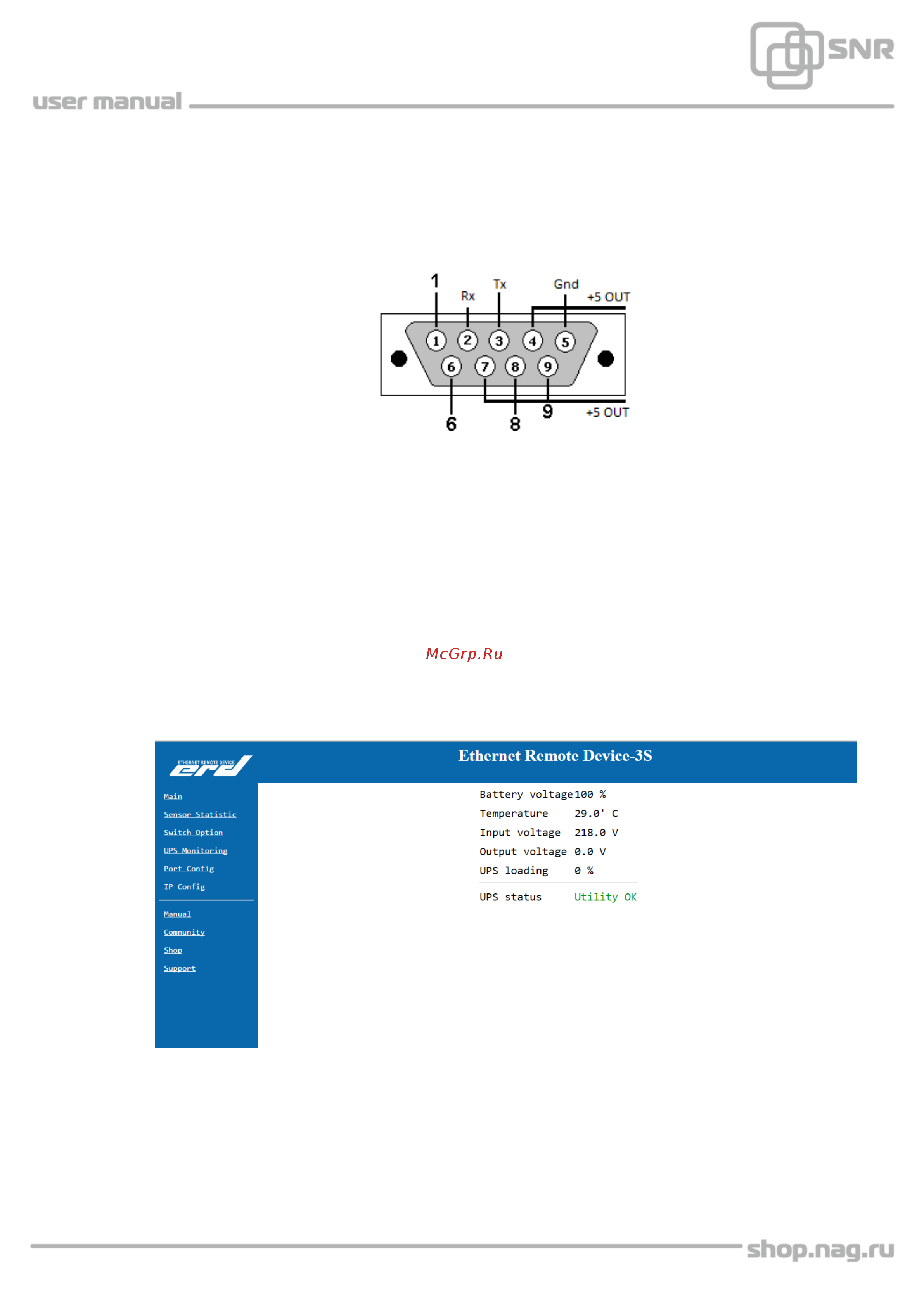 SNR UPS-LIRM-500-X-SNMP [21/26] Работа разъема signal