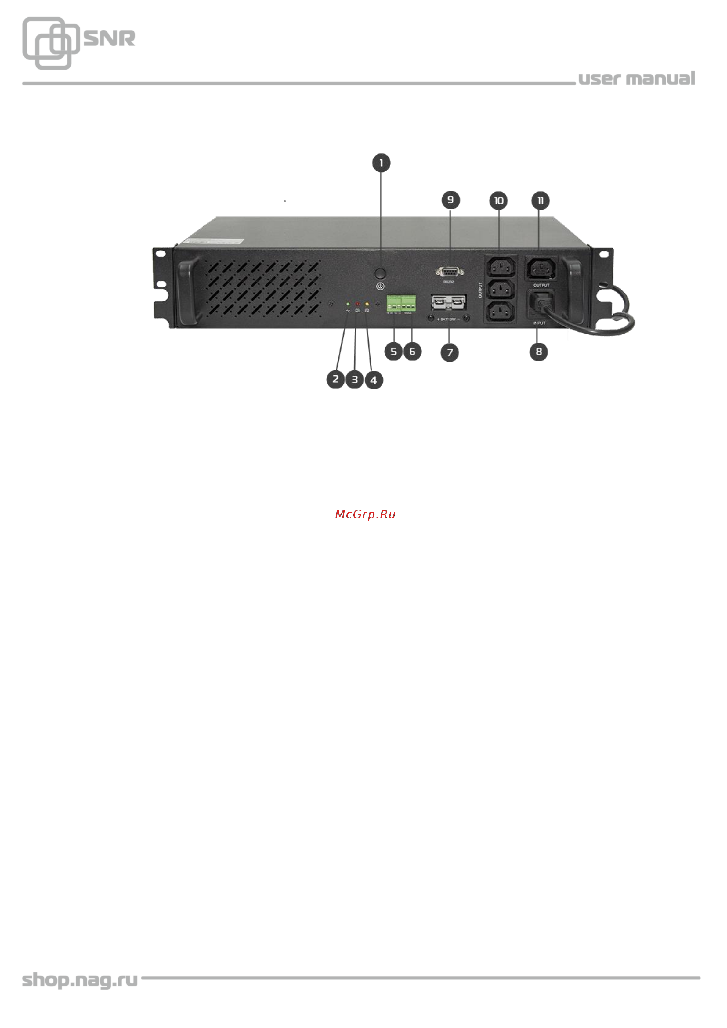 SNR UPS-LIRM-500-X-SNMP [8/26] Внешний вид