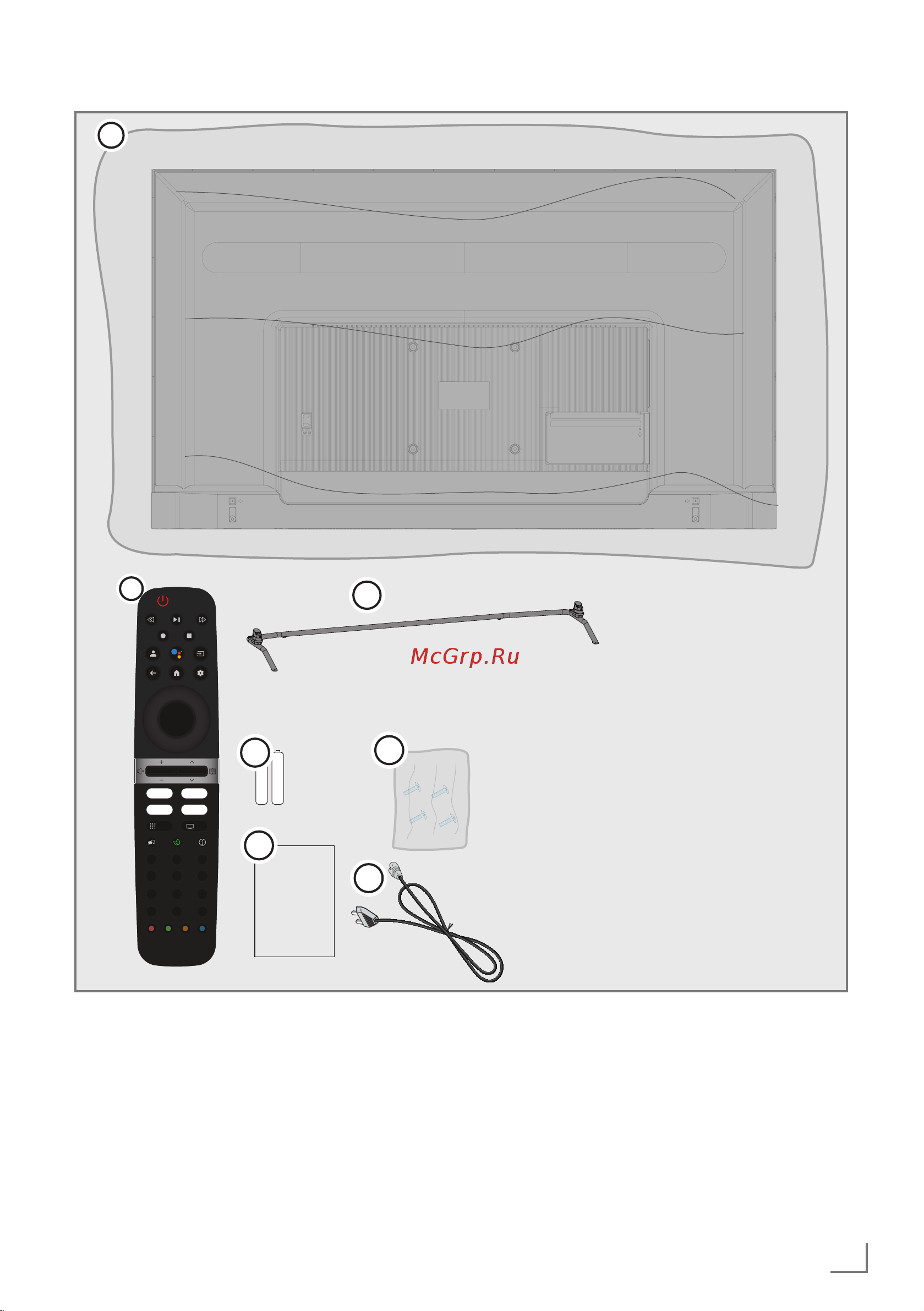 Grundig 65 GHU 7980 [9/127] Содержимое упаковки