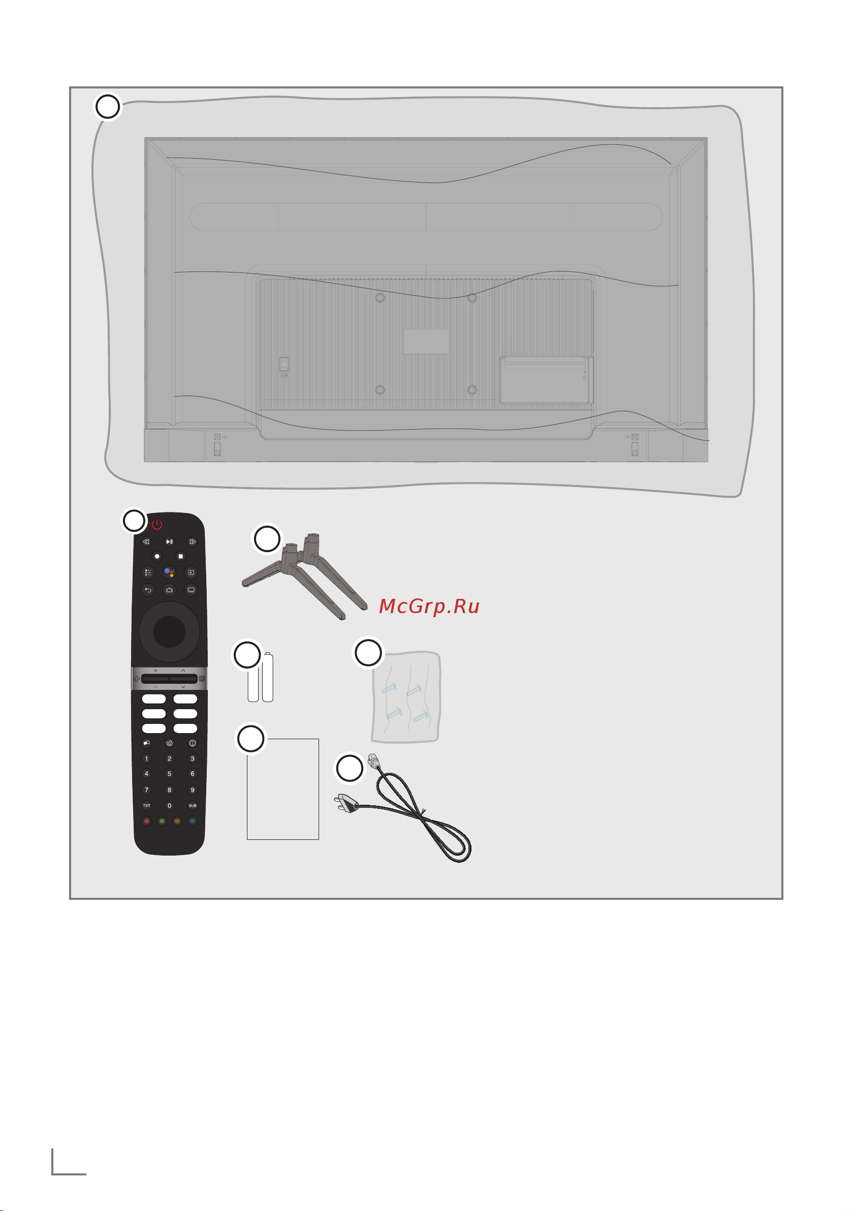 Grundig 55 GHU 7830 [6/24] Содержимое упаковки