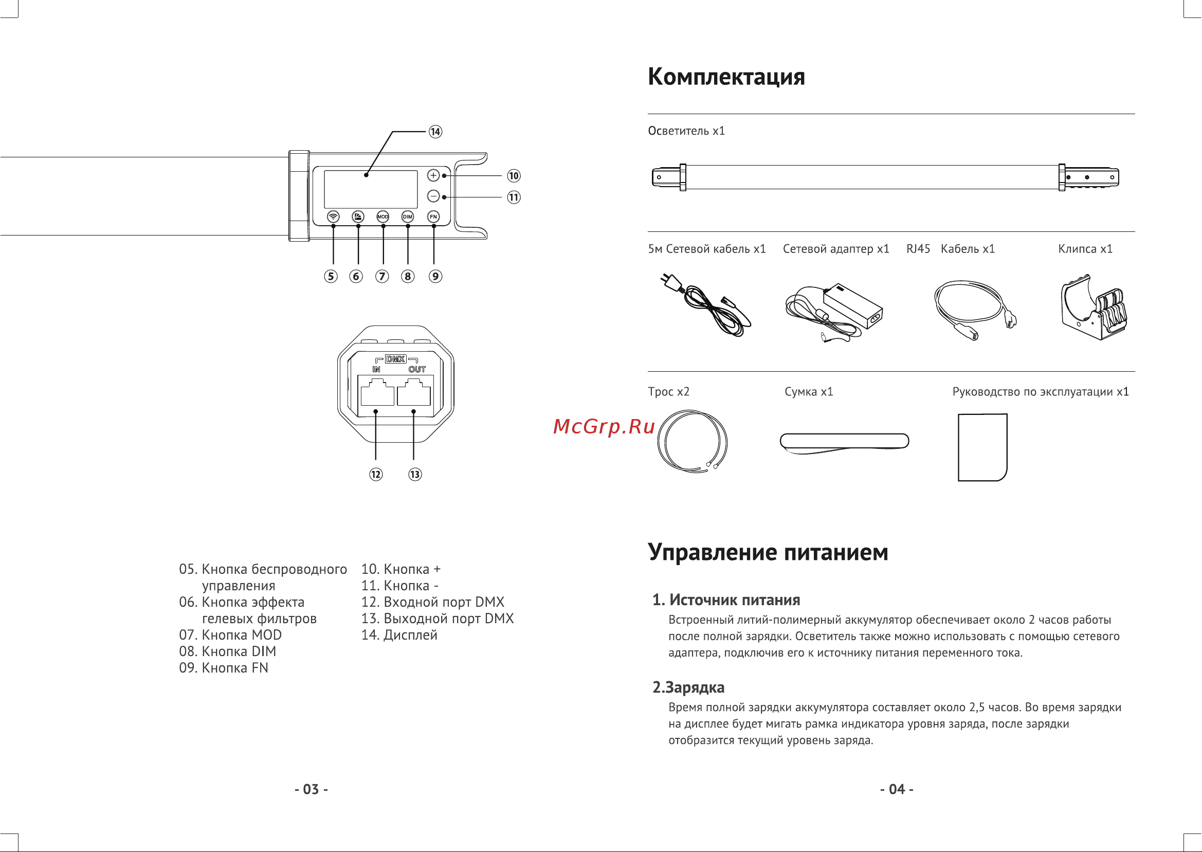 GODOX TL60 RGB DMX Руководство по эксплуатации онлайн [3/7] 747974