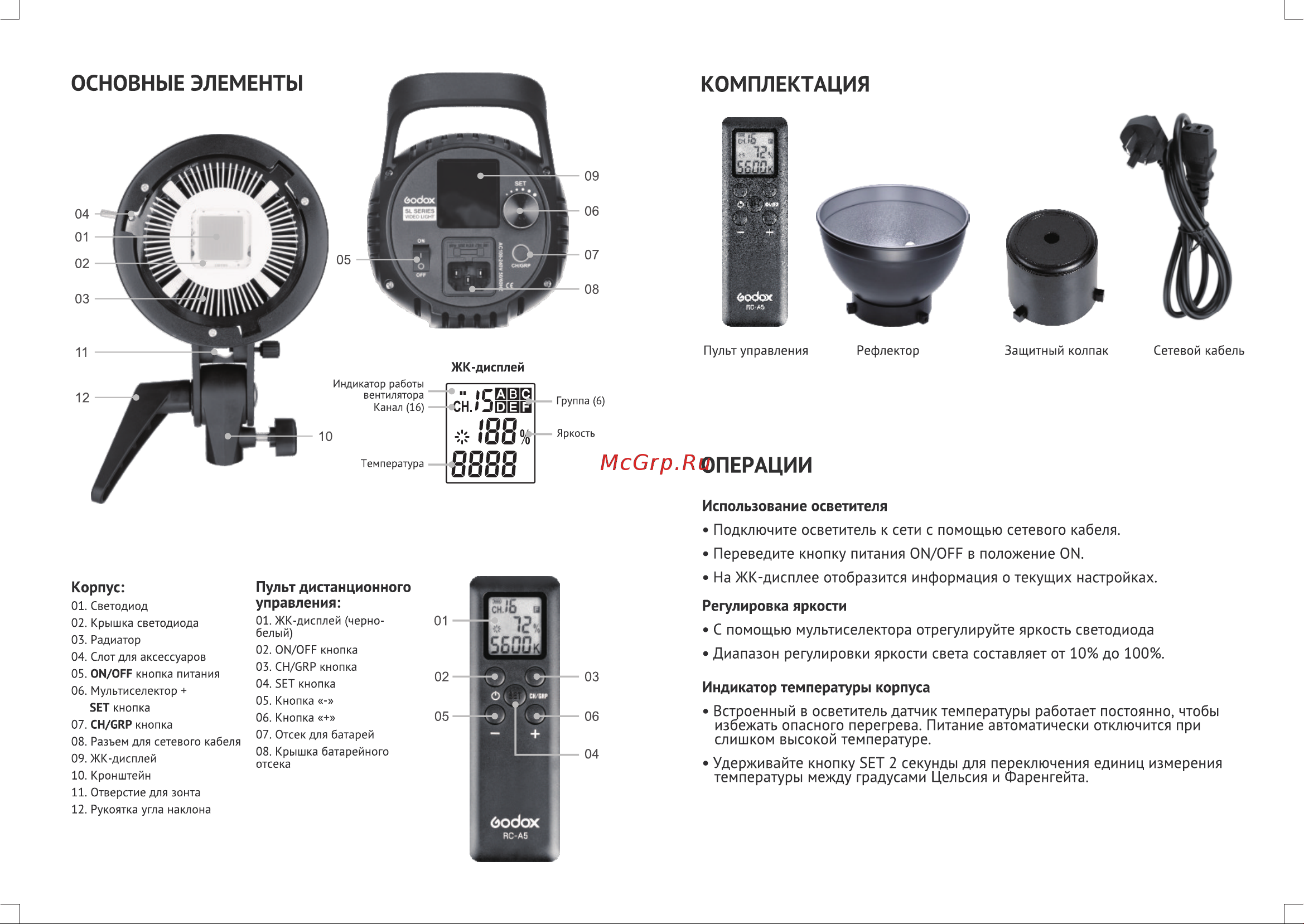 GODOX SL-60Y Руководство по эксплуатации онлайн [3/4] 748028