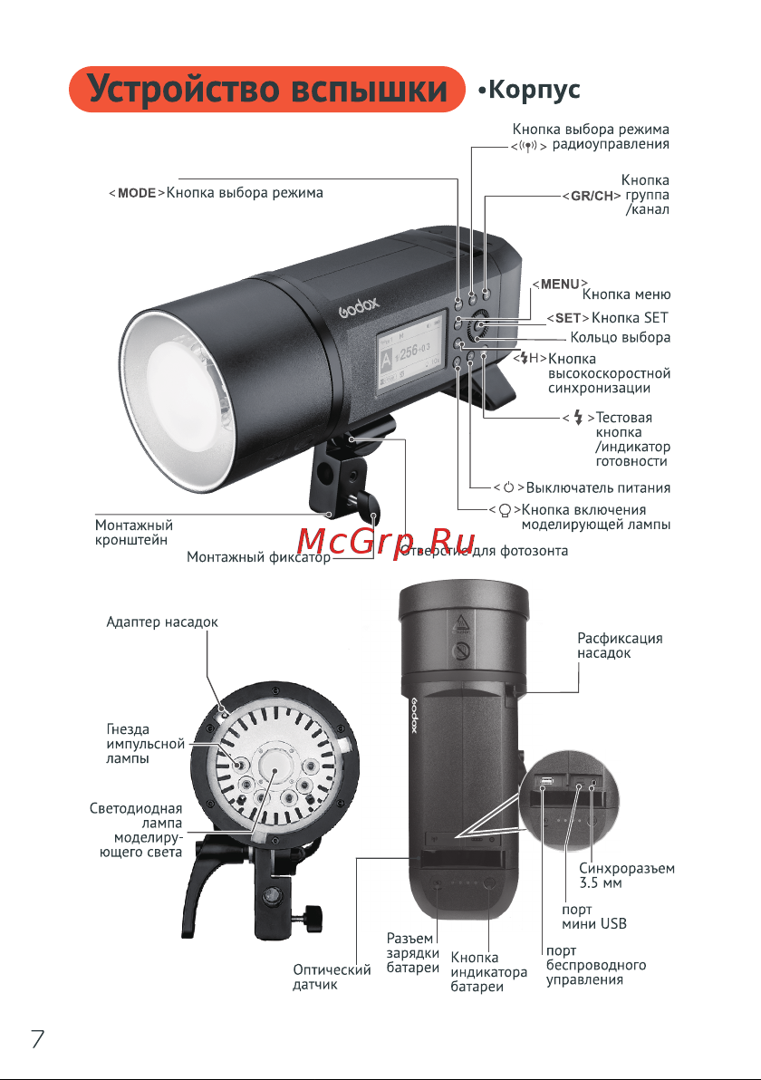 GODOX Witstro AD600Pro Руководство по эксплуатации онлайн [8/48] 748079