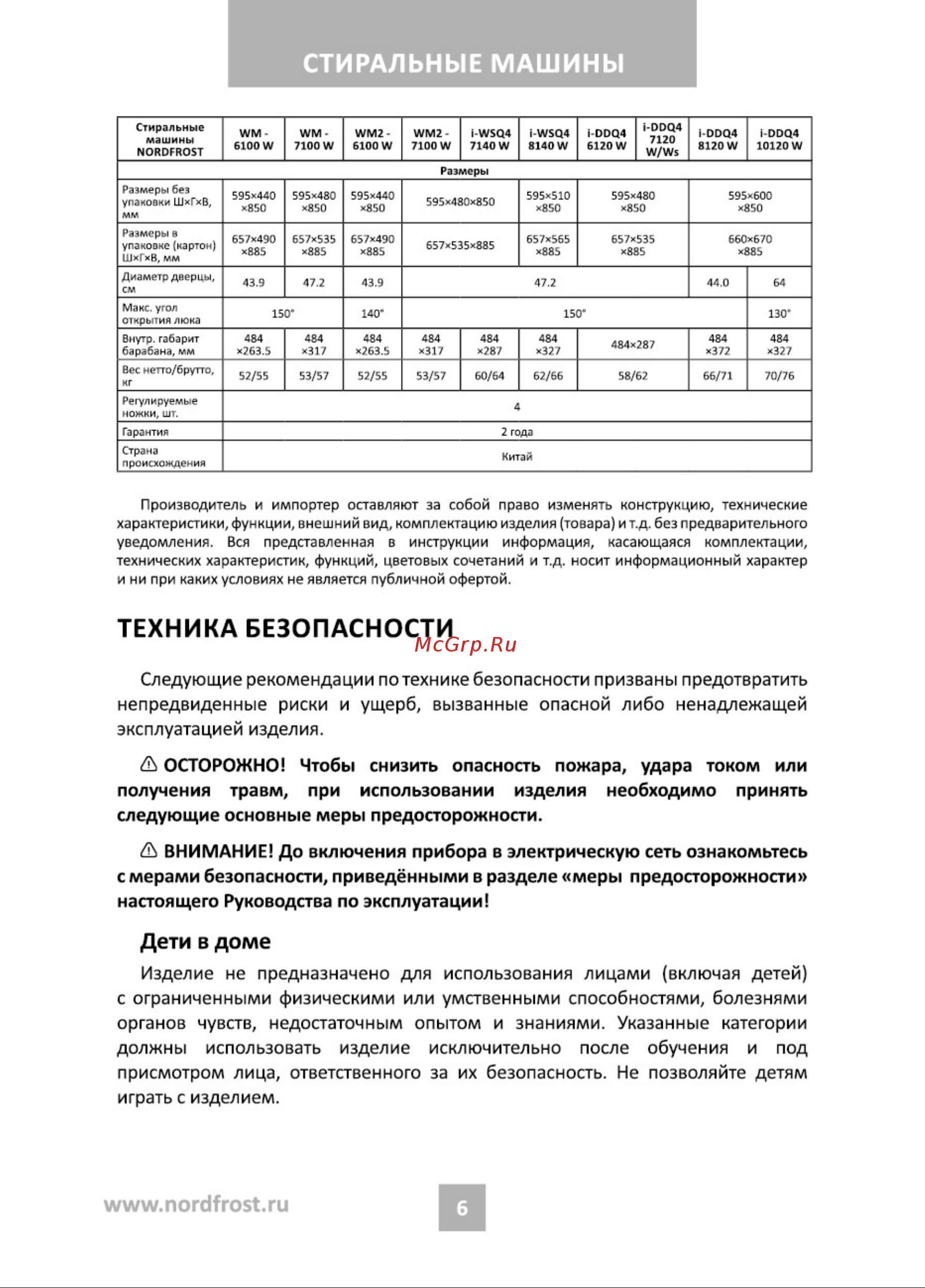Nordfrost i-DDQ4 7120 W Инструкция по эксплуатации онлайн [6/36] 748246