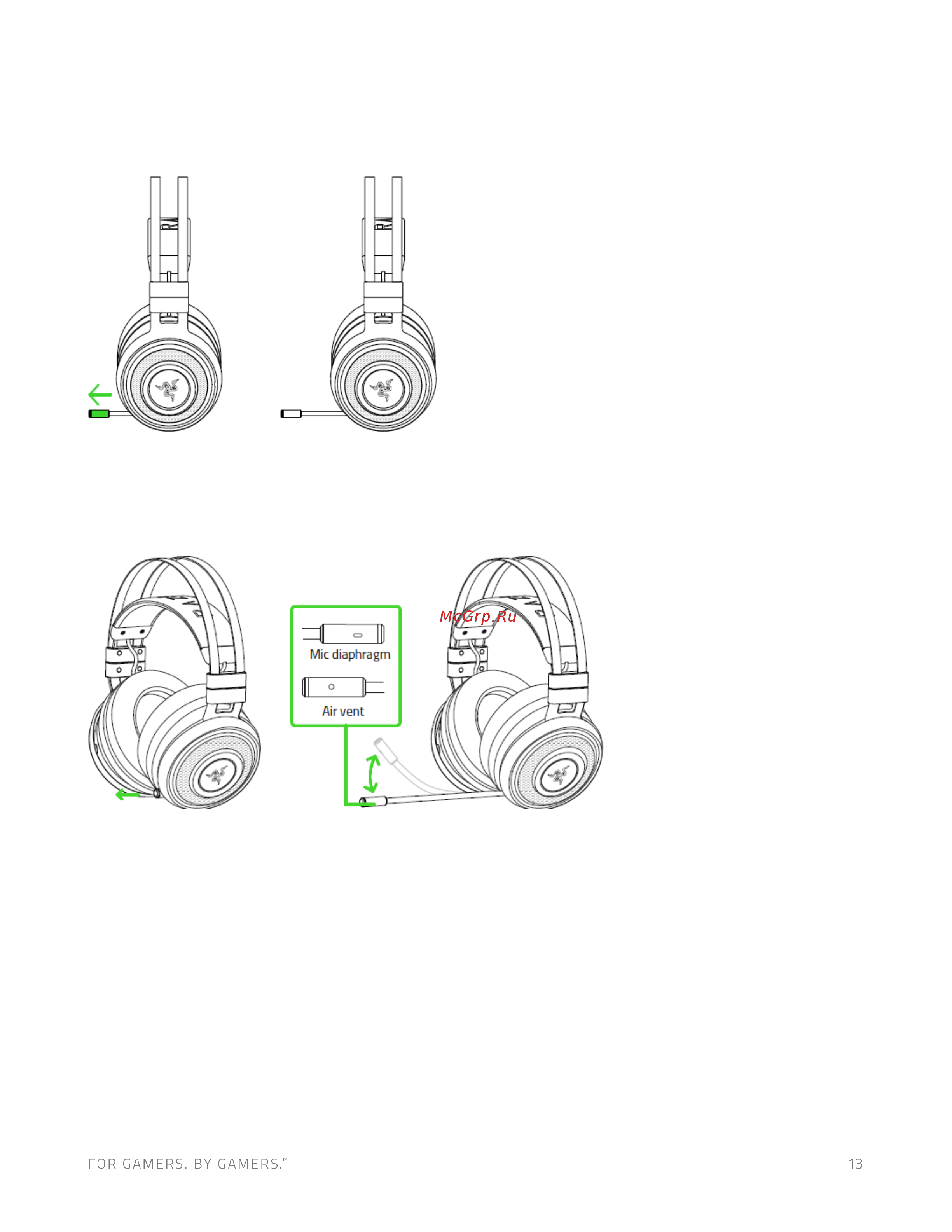 Razer Nari [14/20] Использование выдвижного микрофона