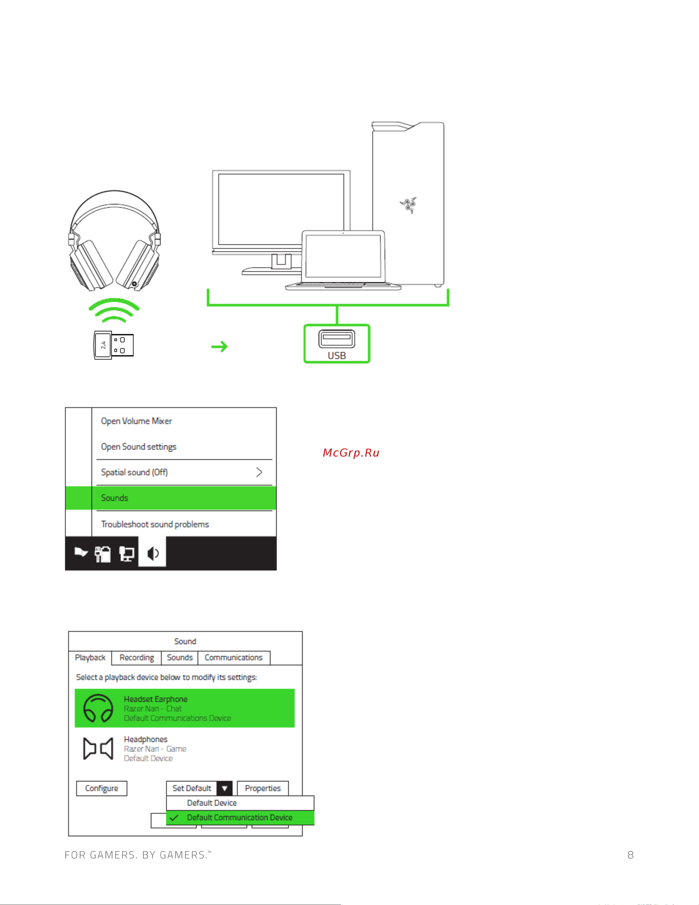 Razer Nari [9/20] Подключение к пк через порт usb