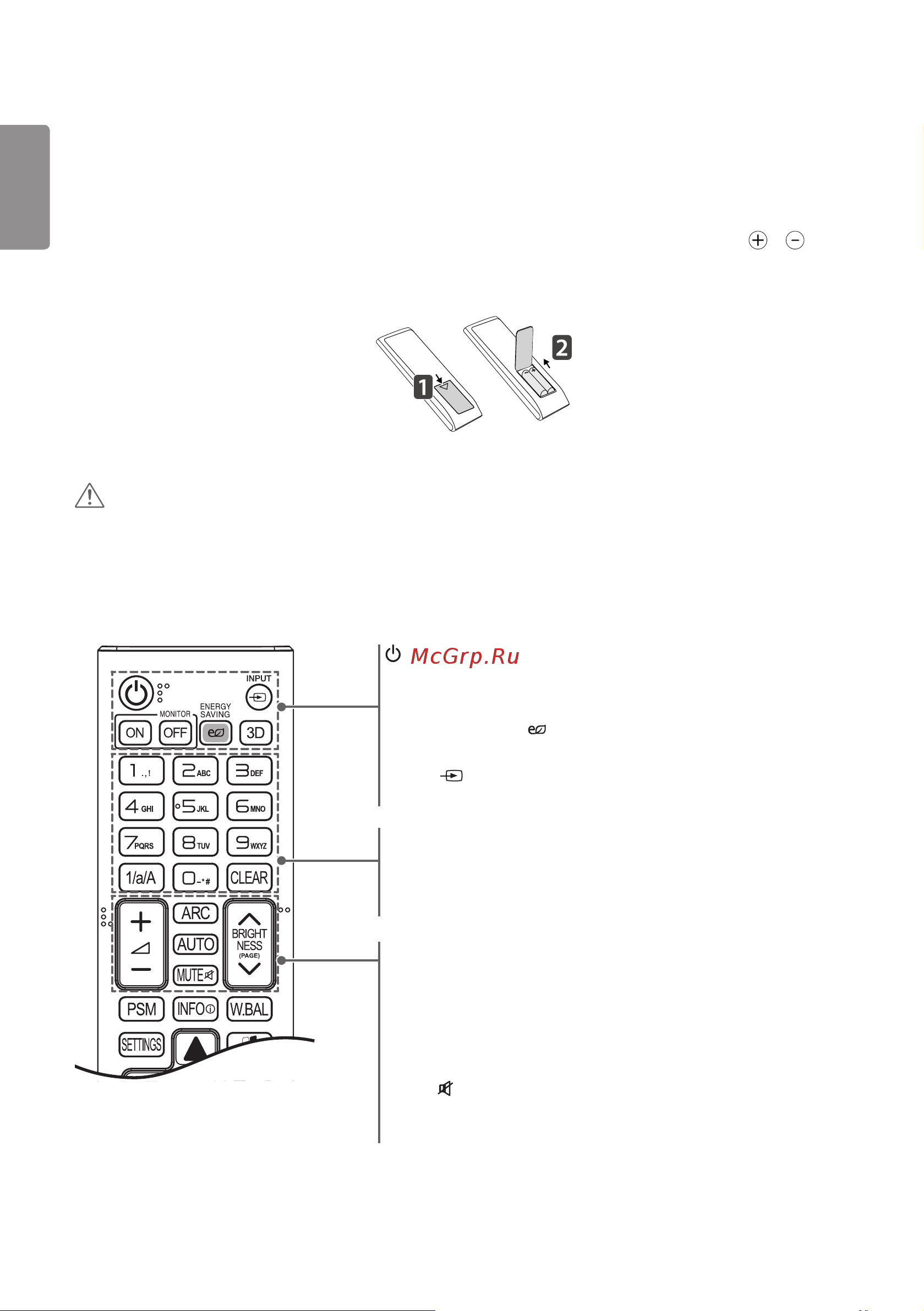 LG 49SE3KD-B [38/137] Пульт дистанционного управления