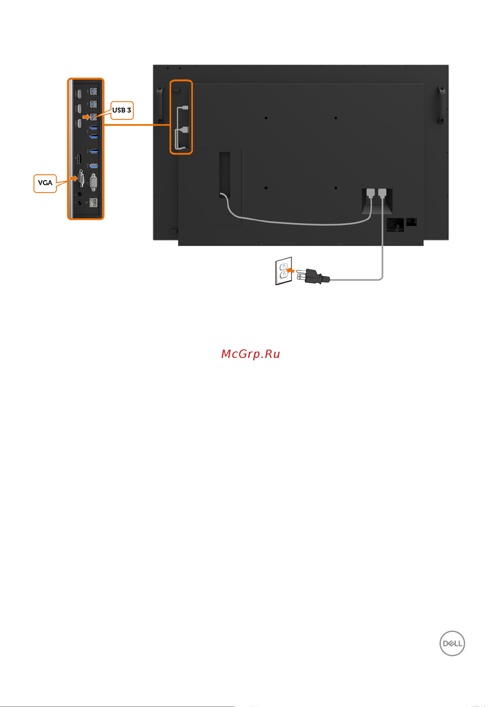 Dell C5518QT [31/72] Подключение кабеля vga