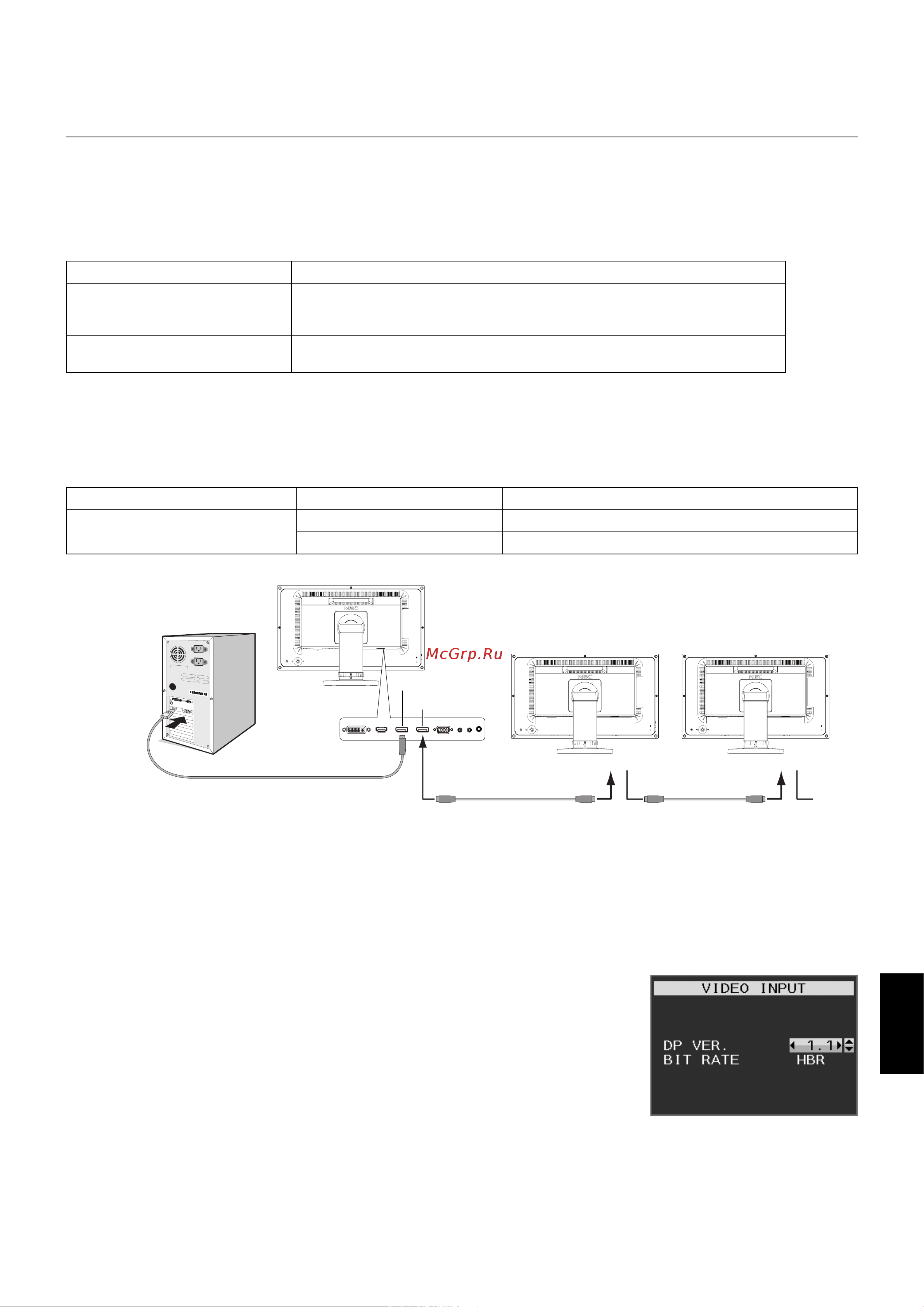 Nec EX241UN [15/35] Соединение нескольких мониторов при помощи displayport