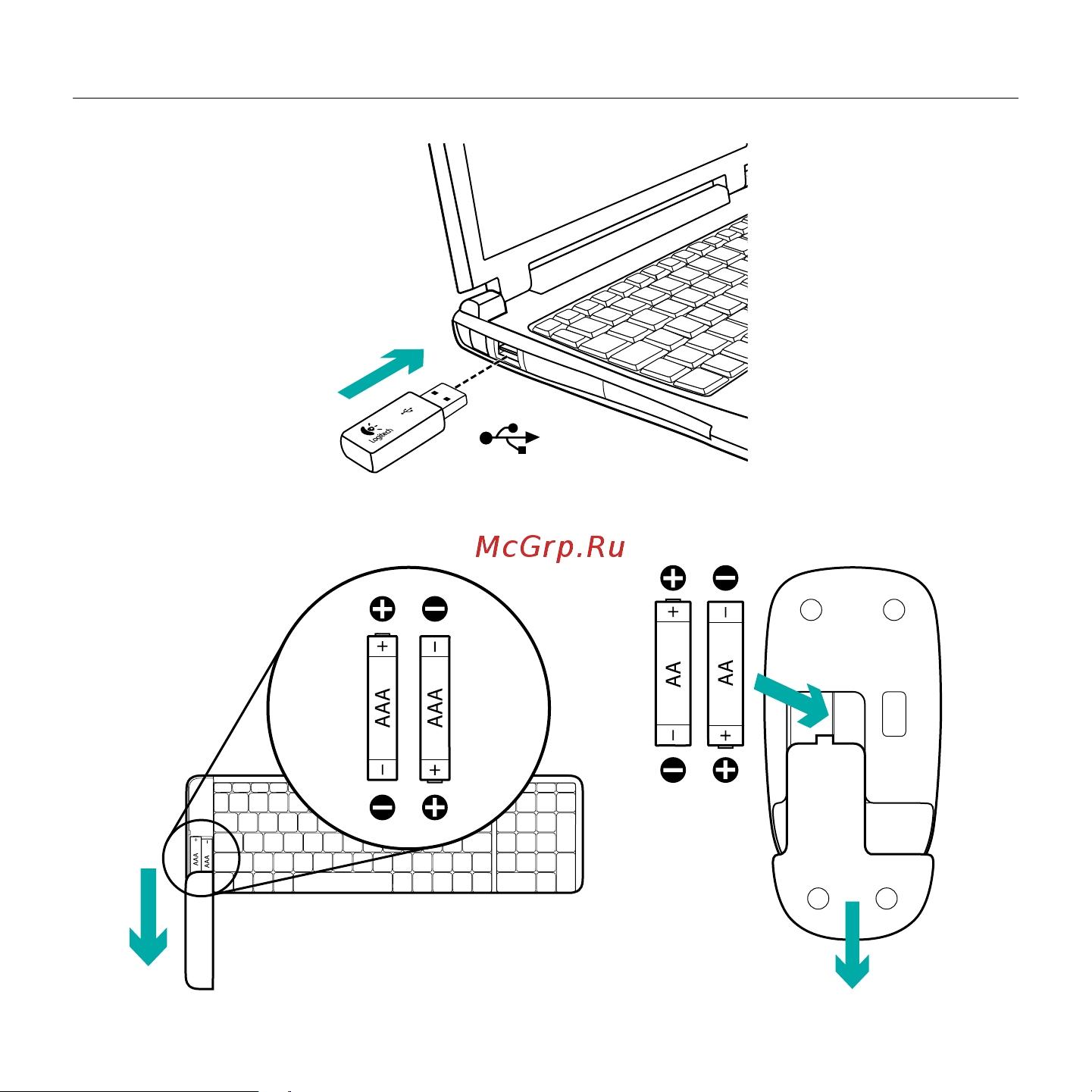 Logitech MK220 Wireless Combo Руководство по эксплуатации онлайн [3/6] 749513