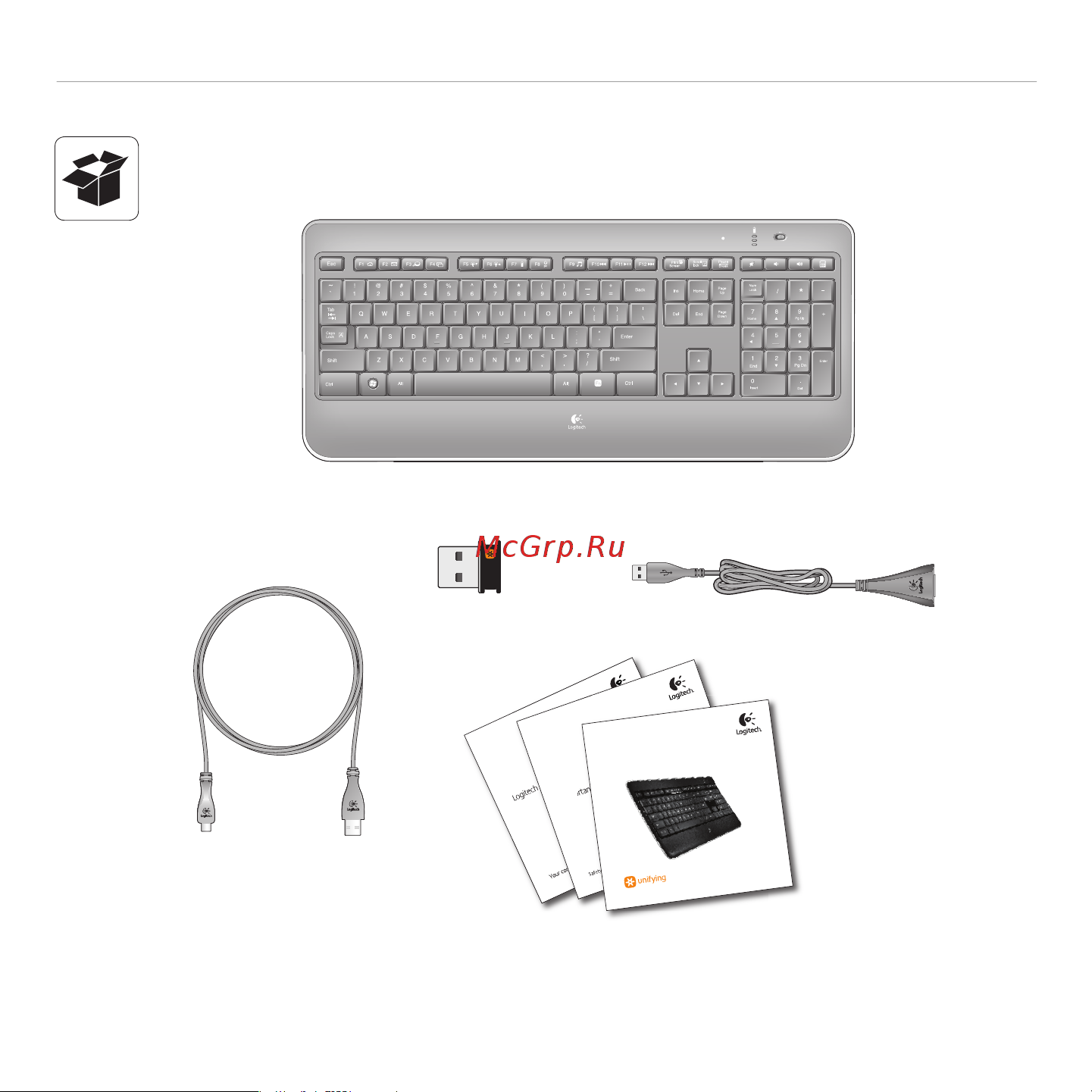 Logitech K800 Wireless Illuminated (920-002395) Руководство по эксплуатации онлайн [4/102] 749516