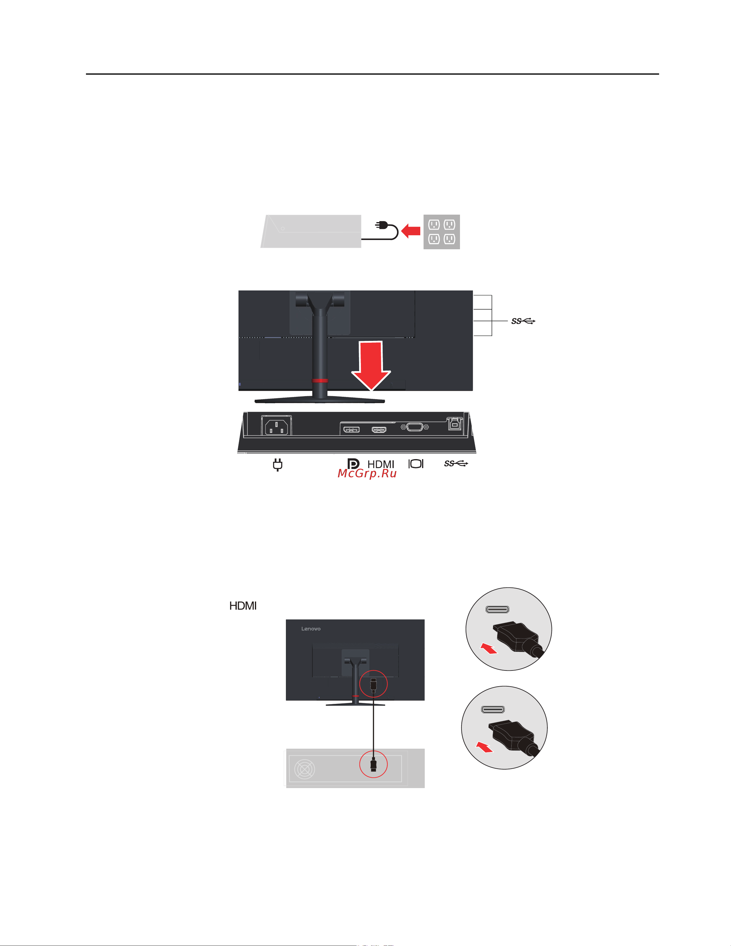 Lenovo ThinkVision T24d-10 [9/39] Connecting and turning on your monitor