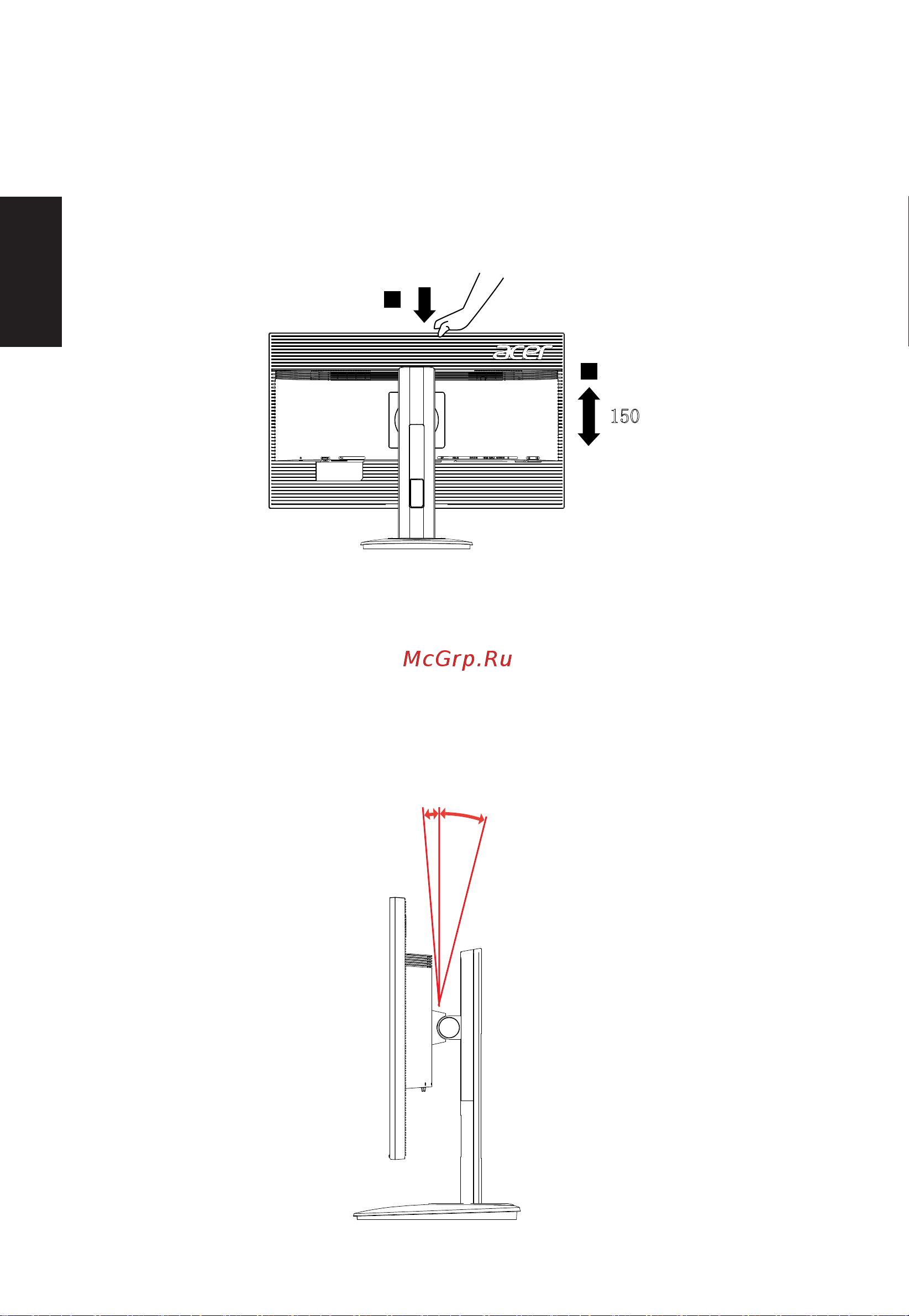 Acer XF240Hbmjdpr (UM.FX0EE.002) [15/33] Регулировка положения экрана