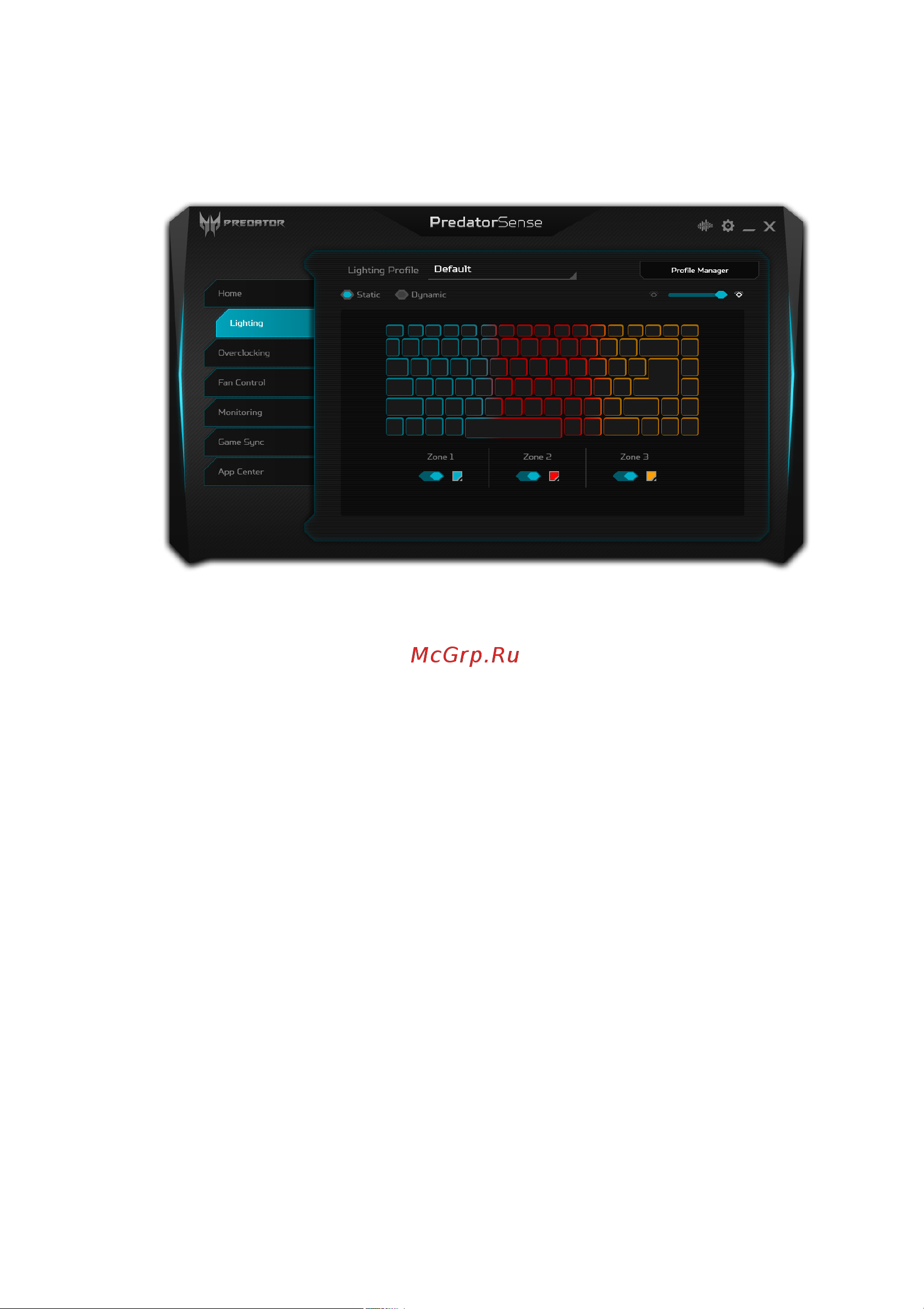 Acer Predator Triton 500 PT515-51-776N (NH.Q4WER.006) [42/100] Настройка подсветки клавиатуры