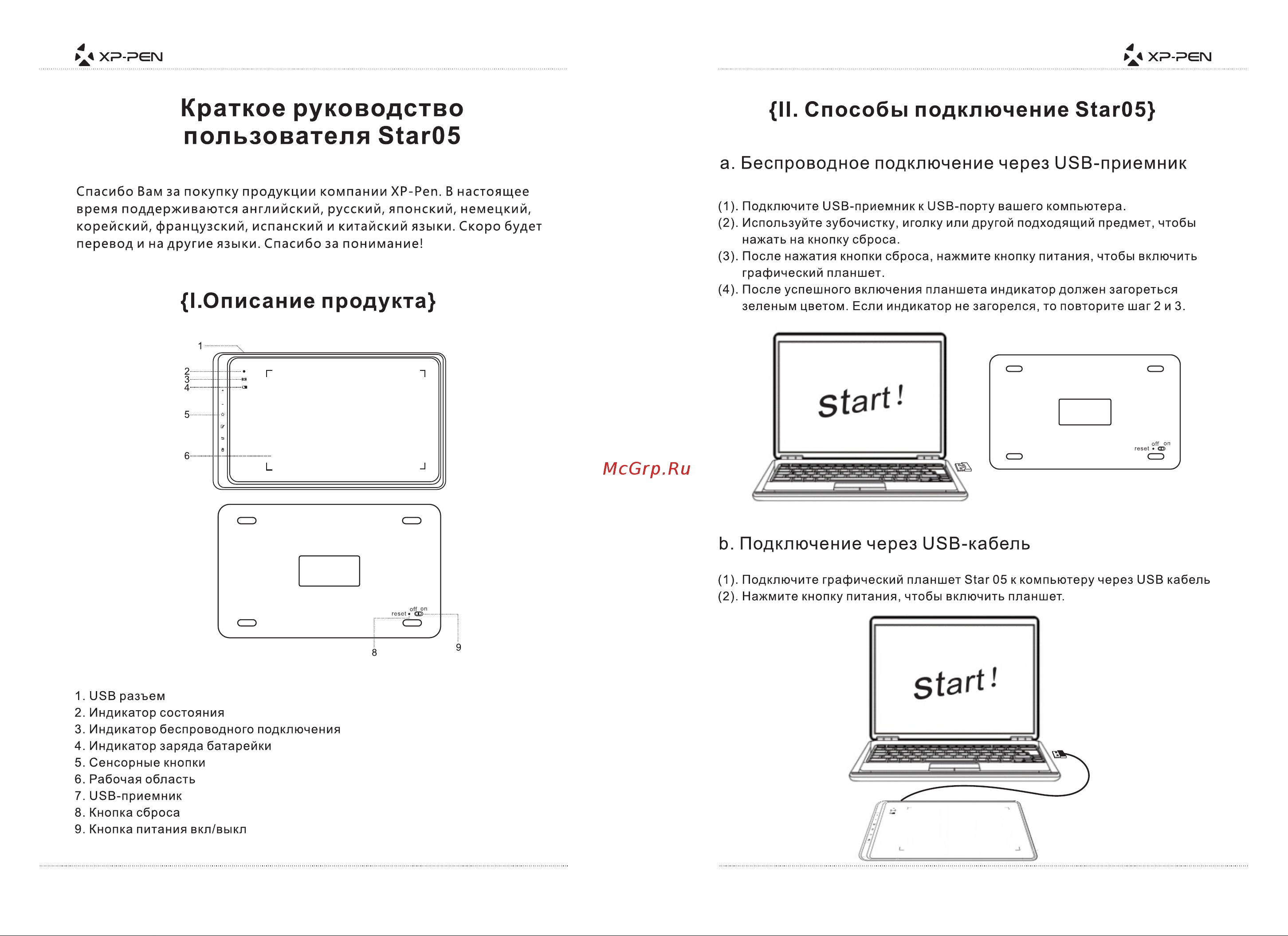 XP-Pen Star 05 Руководство по эксплуатации онлайн [4/7] 749983