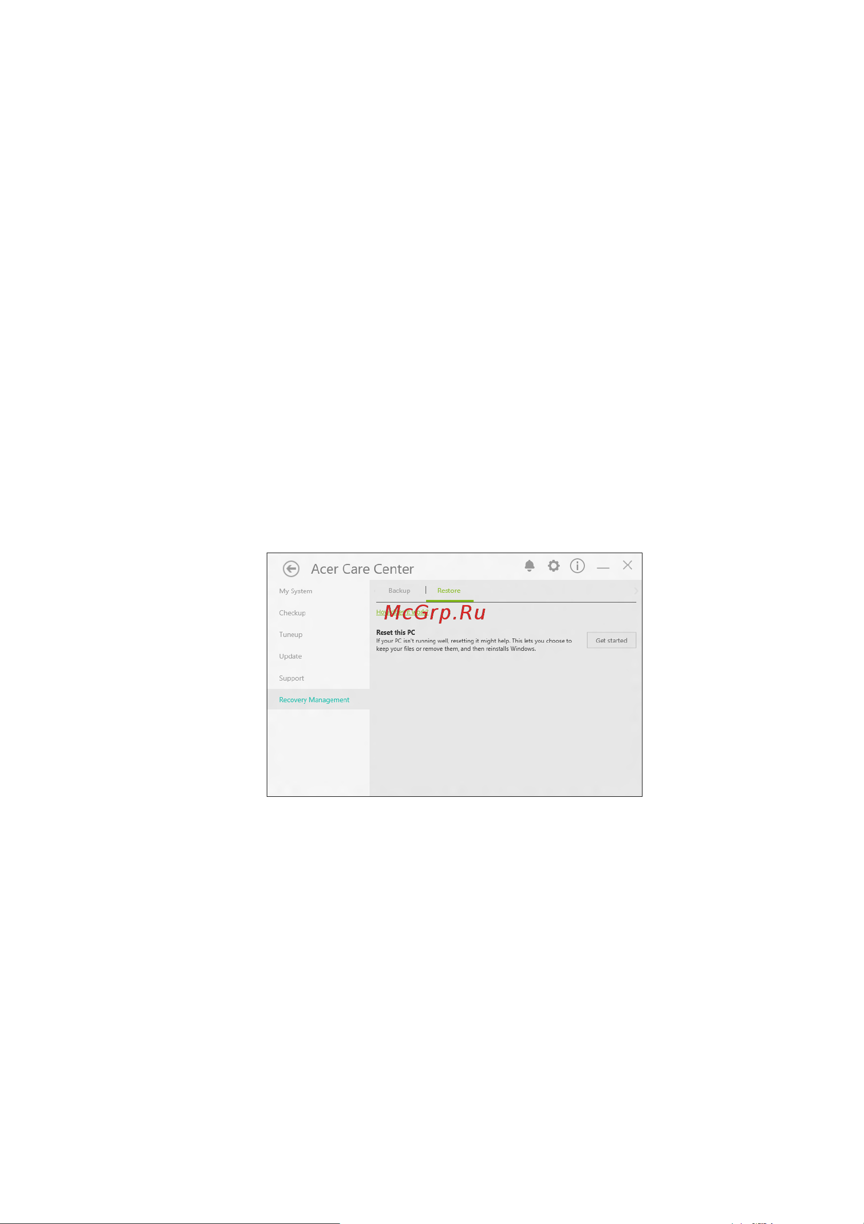 Acer Swift 3 SF313-51-58DV [25/87] Восстановление компьютера