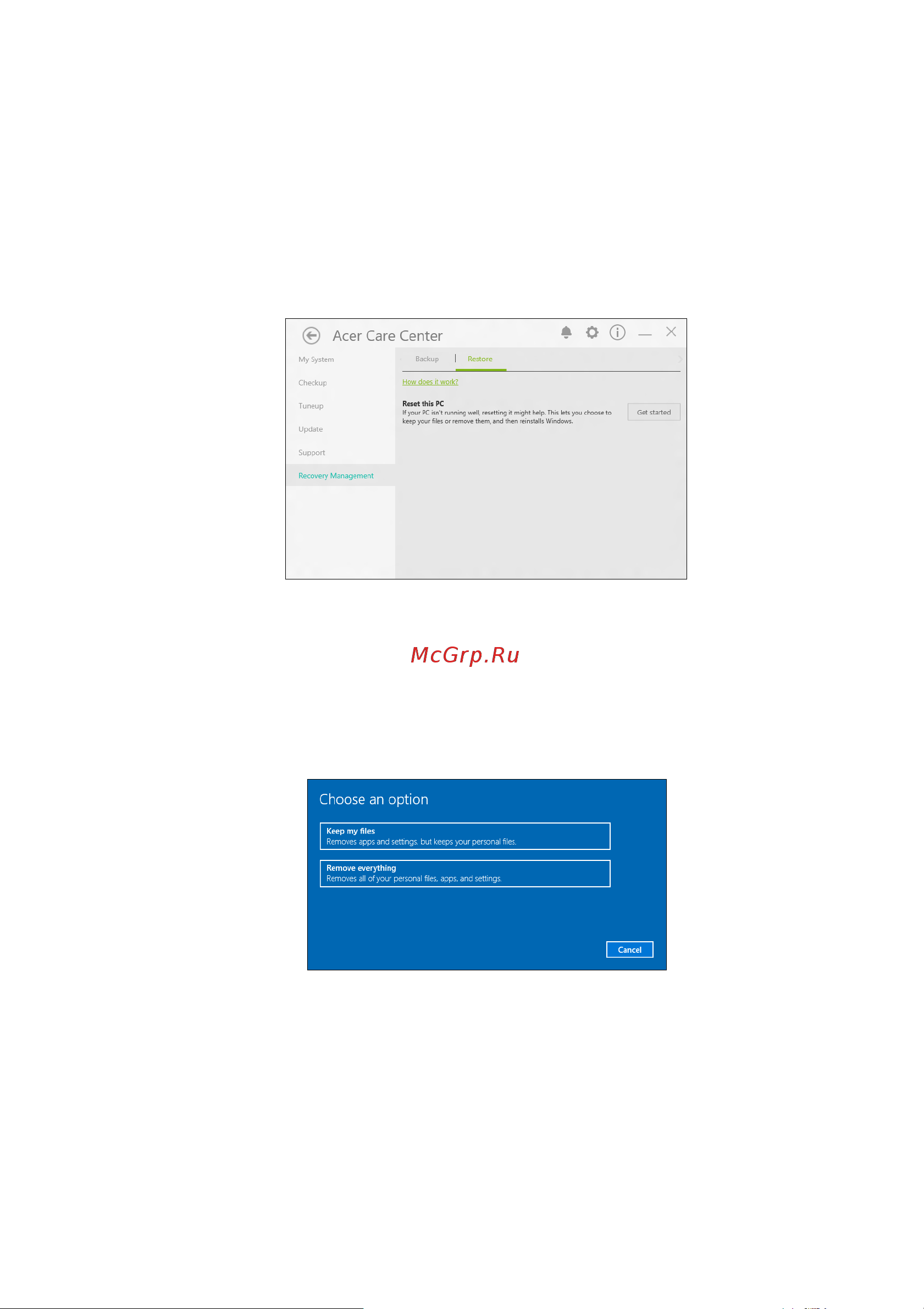 Acer Swift 3 SF313-51-58DV [27/87] Сбросить пк и удалить все