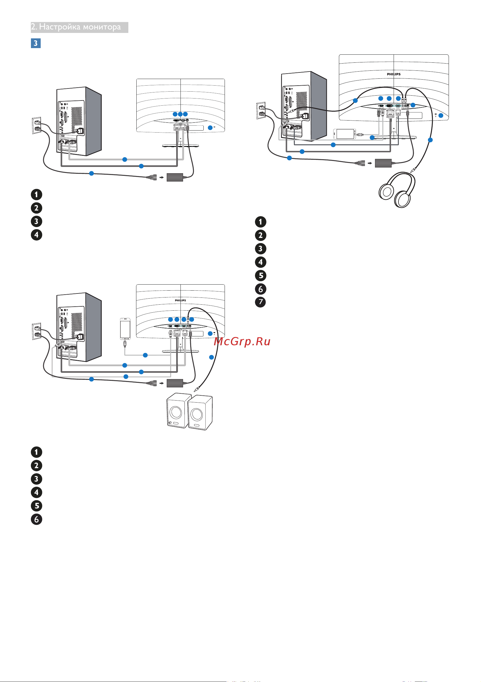 Philips 247E6QDAD Руководство по эксплуатации онлайн [7/46] 750023