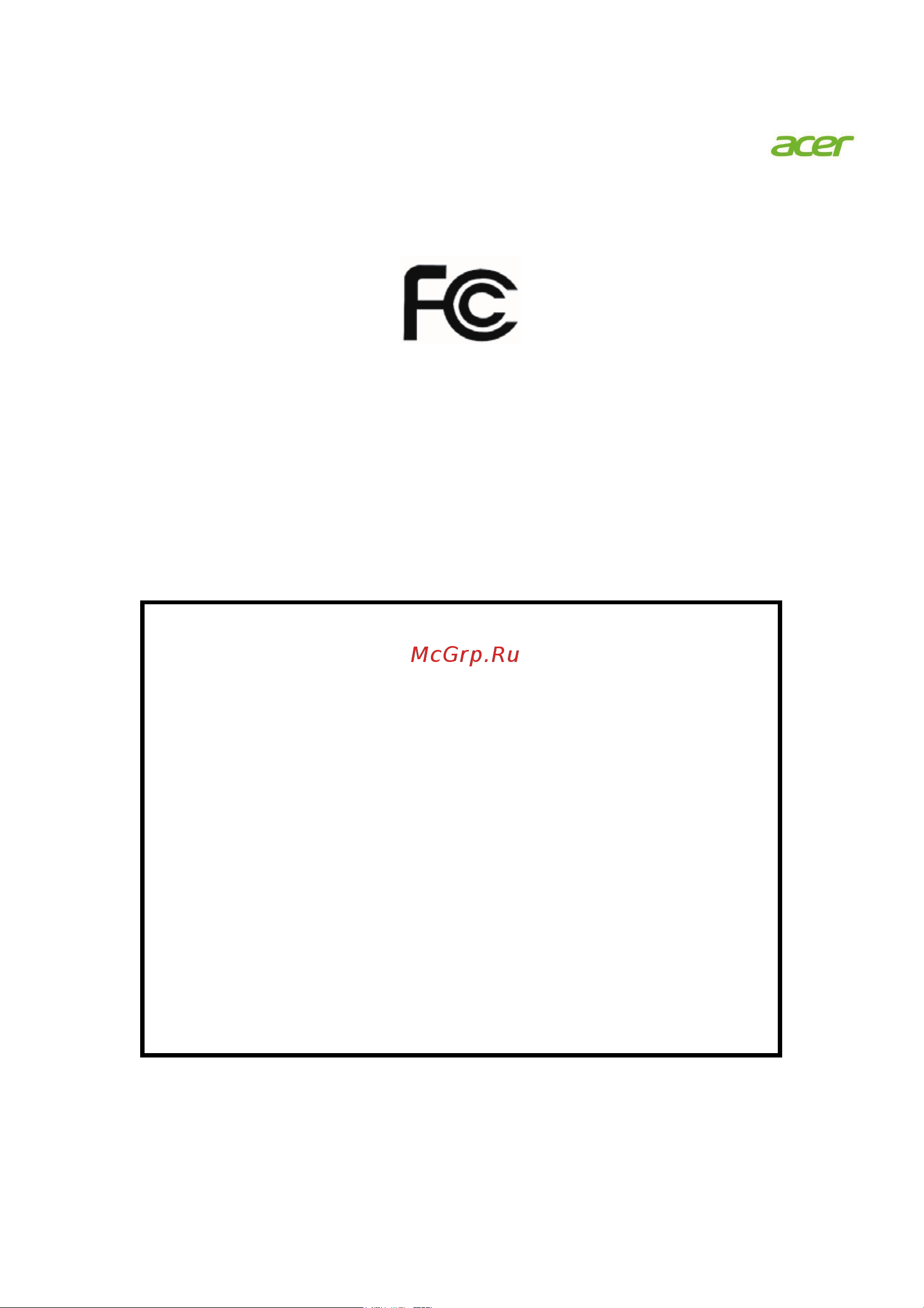 Acer K 192 HQLb Bk [29/30] Federal communications commission declaration of conformity