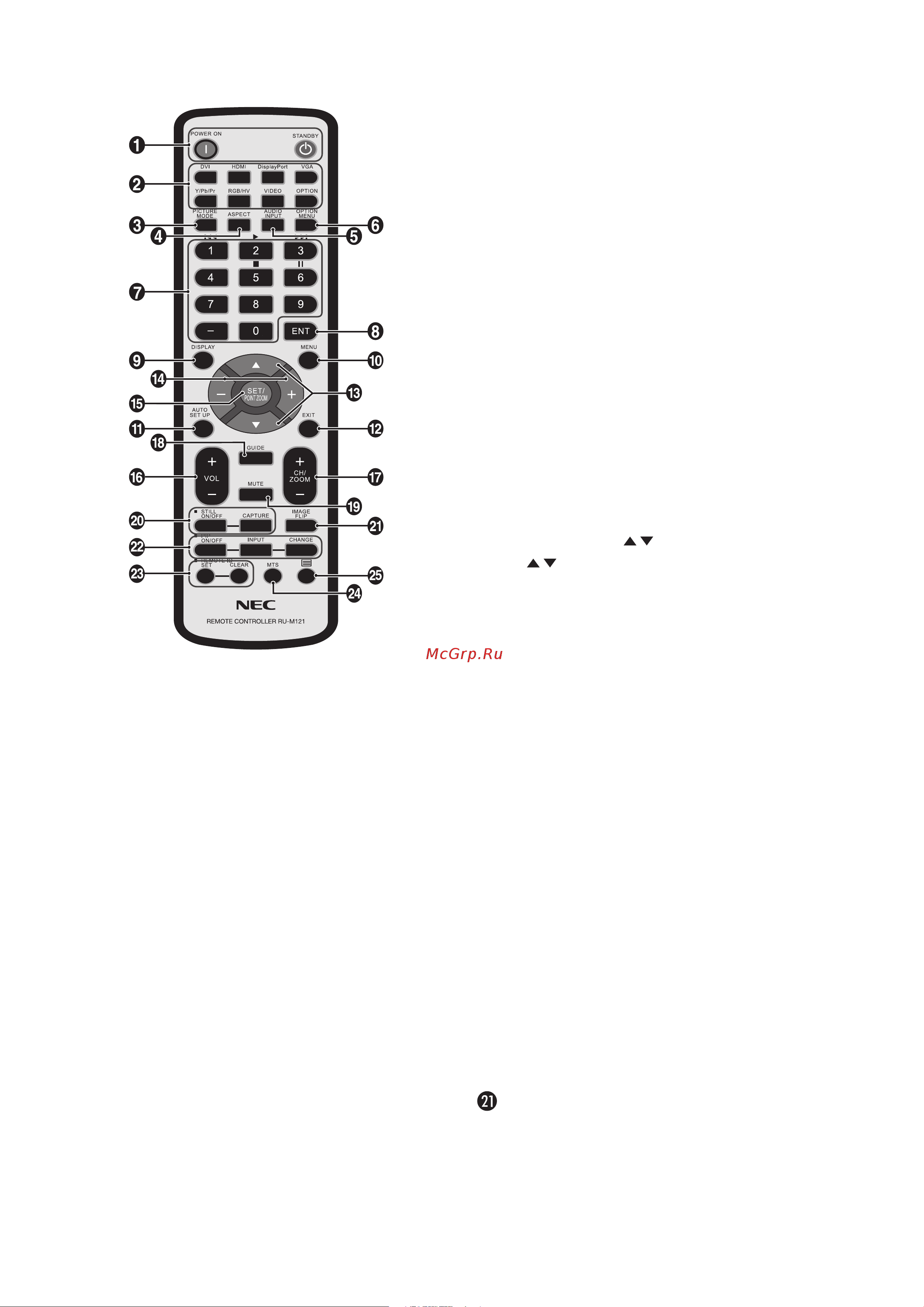 Nec MD462OR [12/14] Wireless remote control