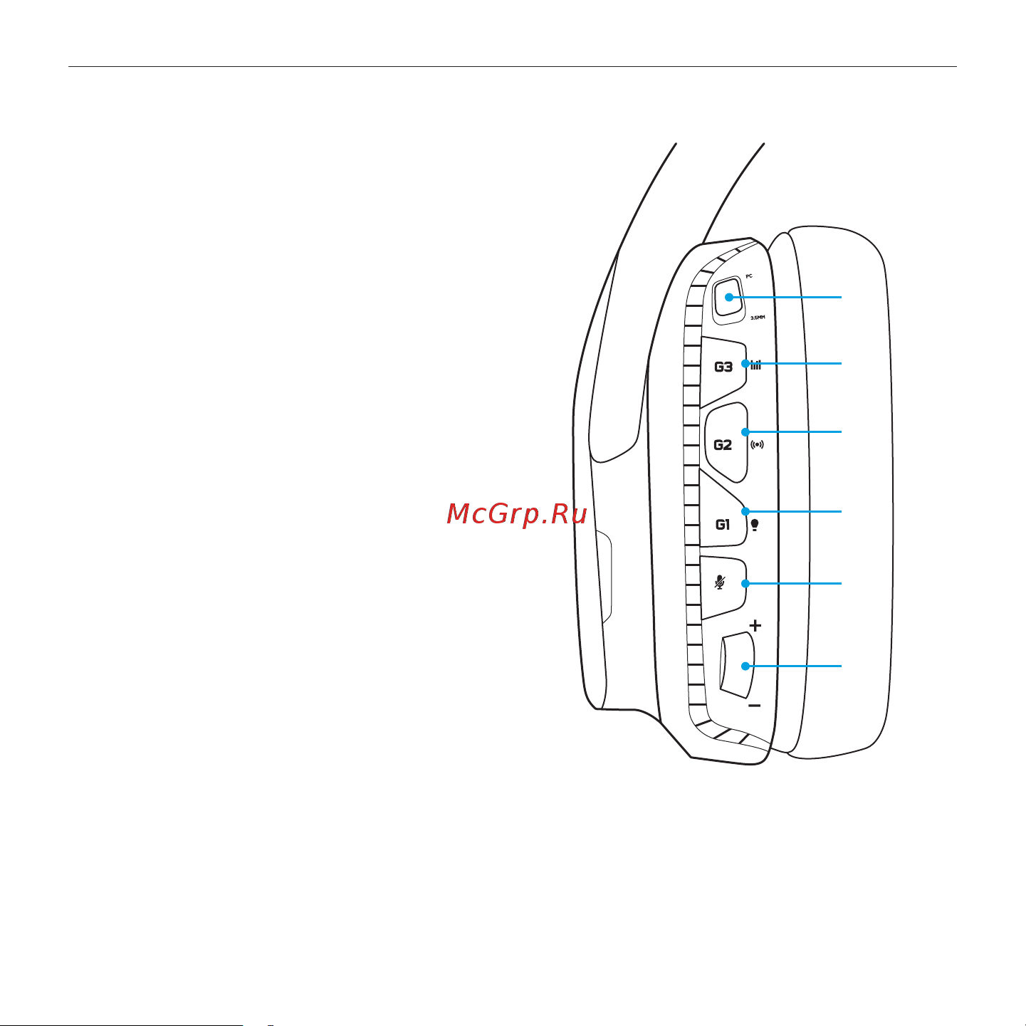 Logitech G633 [16/47] Disposition des boutons du casque