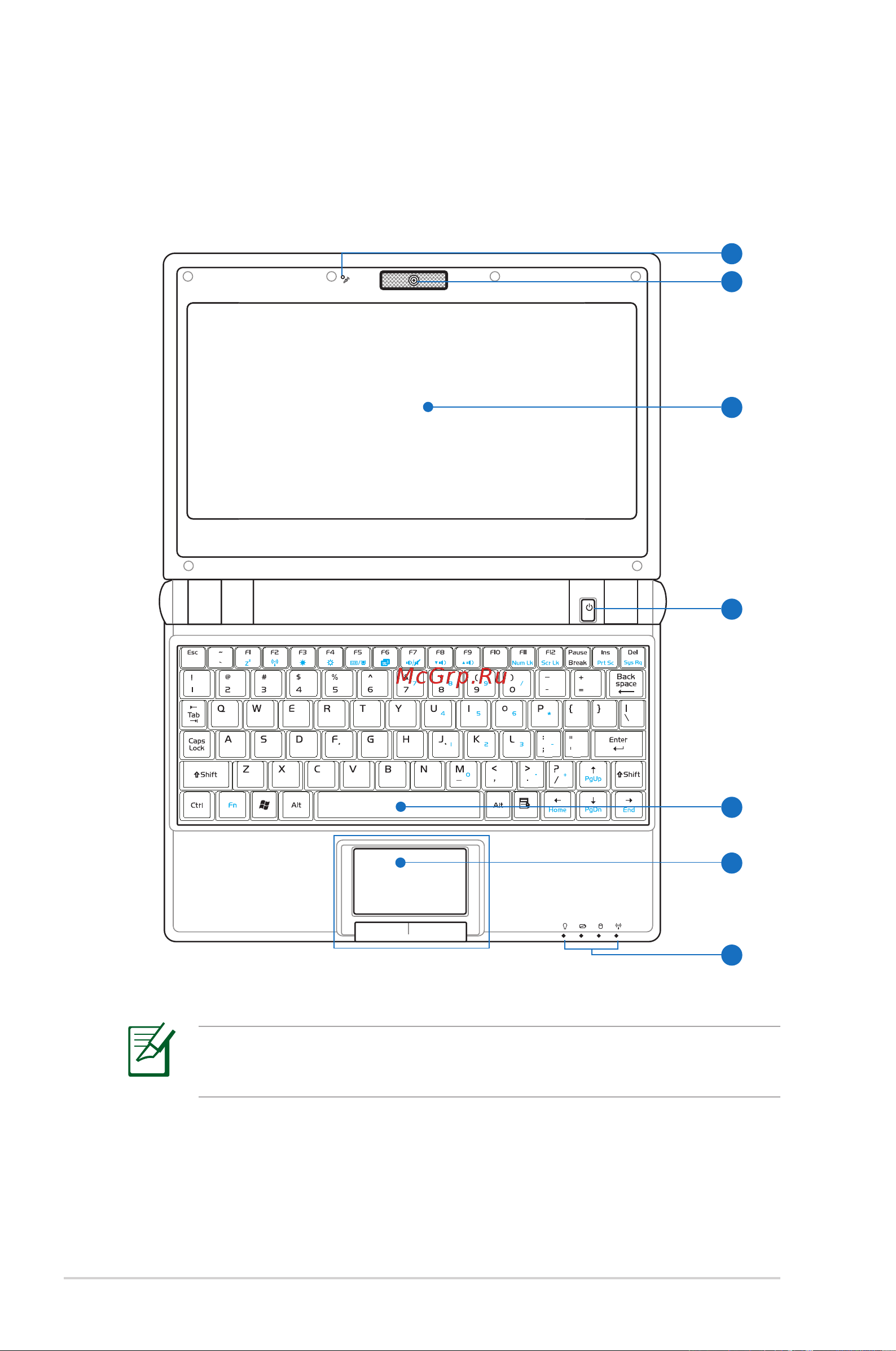 Asus EeePC 900 XP [12/89] Верхняя сторона
