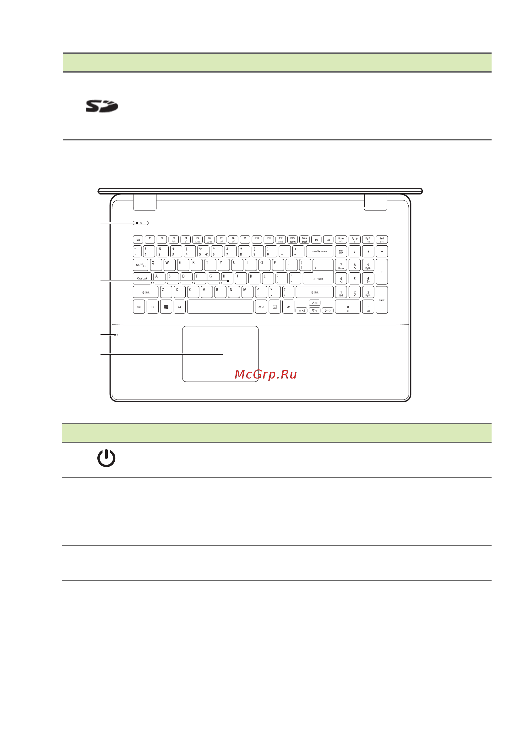 Acer Aspire E5-571G [10/93] Вид клавиатуры