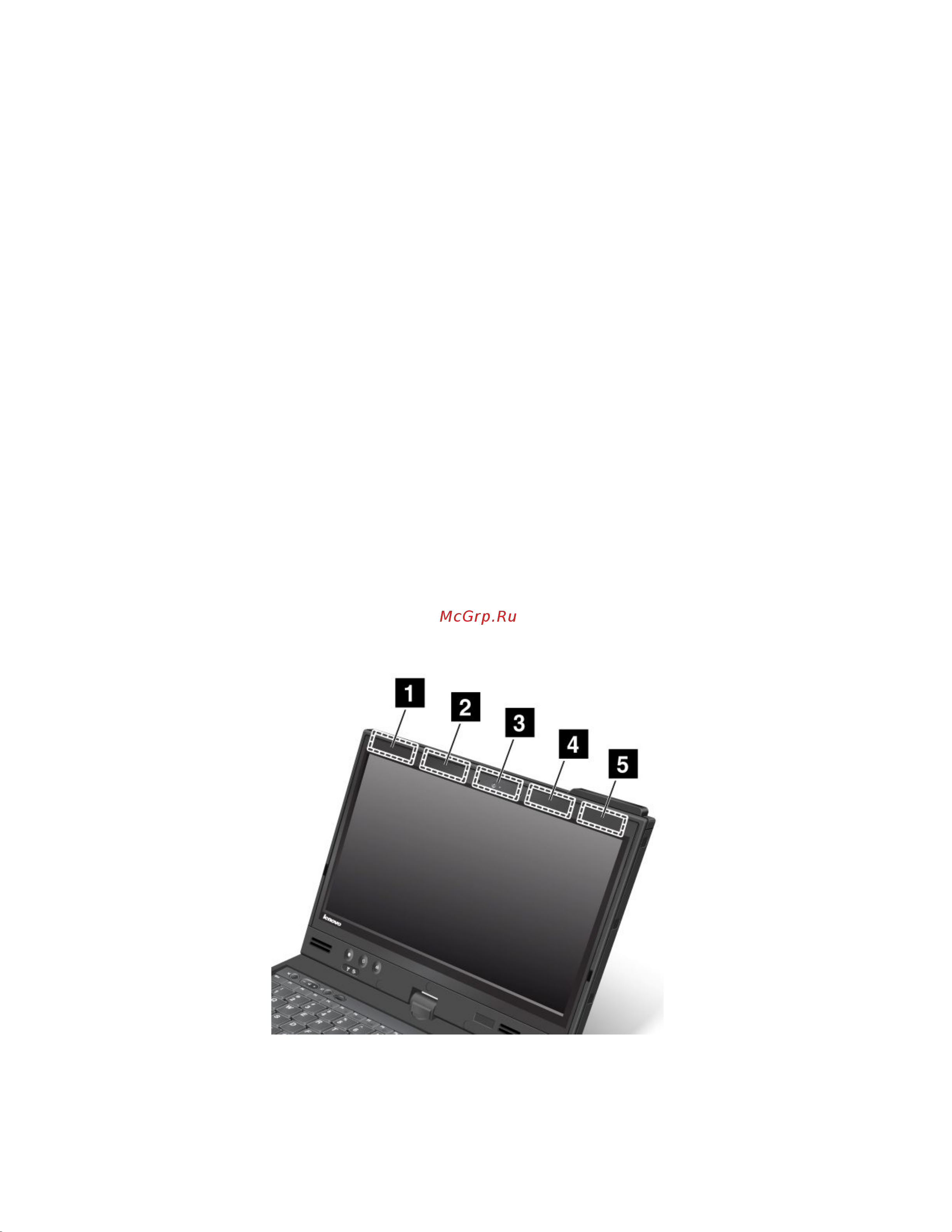 Lenovo ThinkPad X230t [168/182] Location of the ultraconnect wireless antennas
