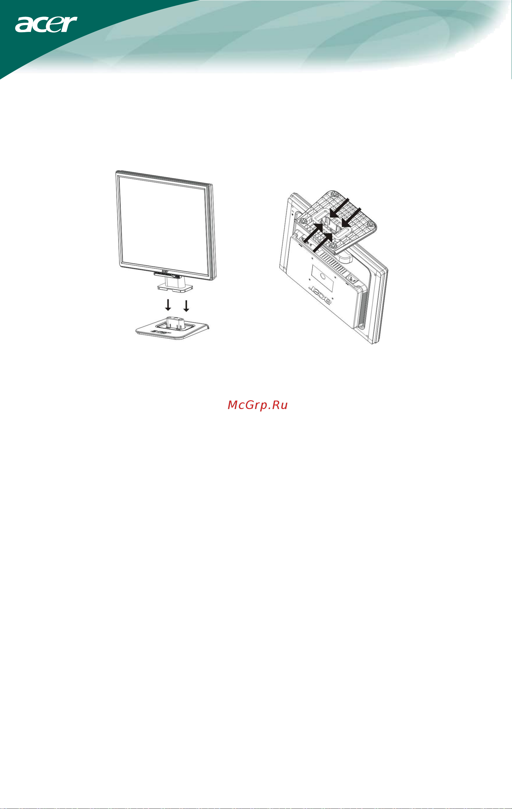 Acer AL 1516 [5/20] Указания по установке и подключению tion