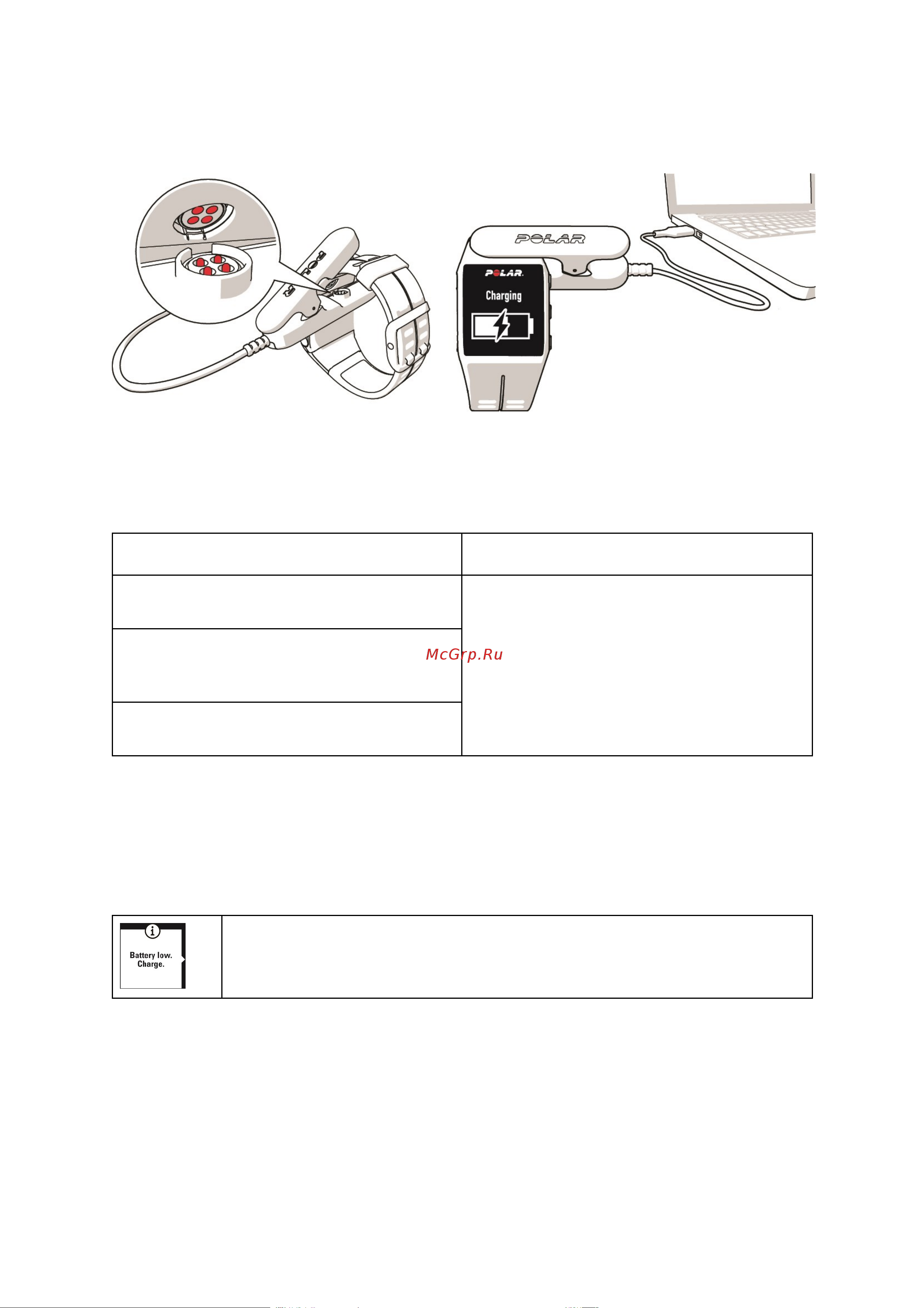 Polar V800 HR (H10) [13/97] Индикатор низкого заряда аккумулятора