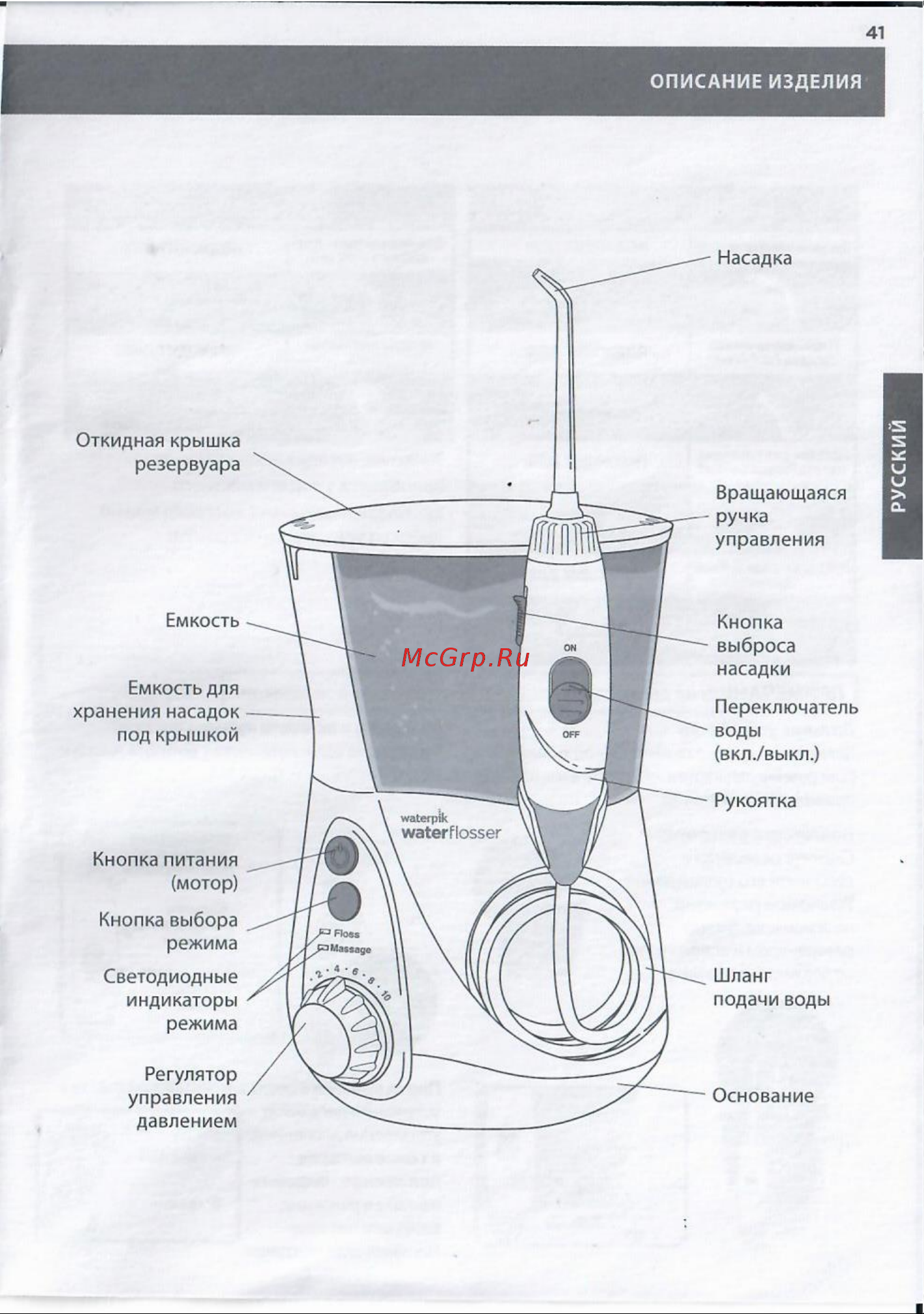 Waterpik WP-660EU Руководство по эксплуатации онлайн [5/10] 752867