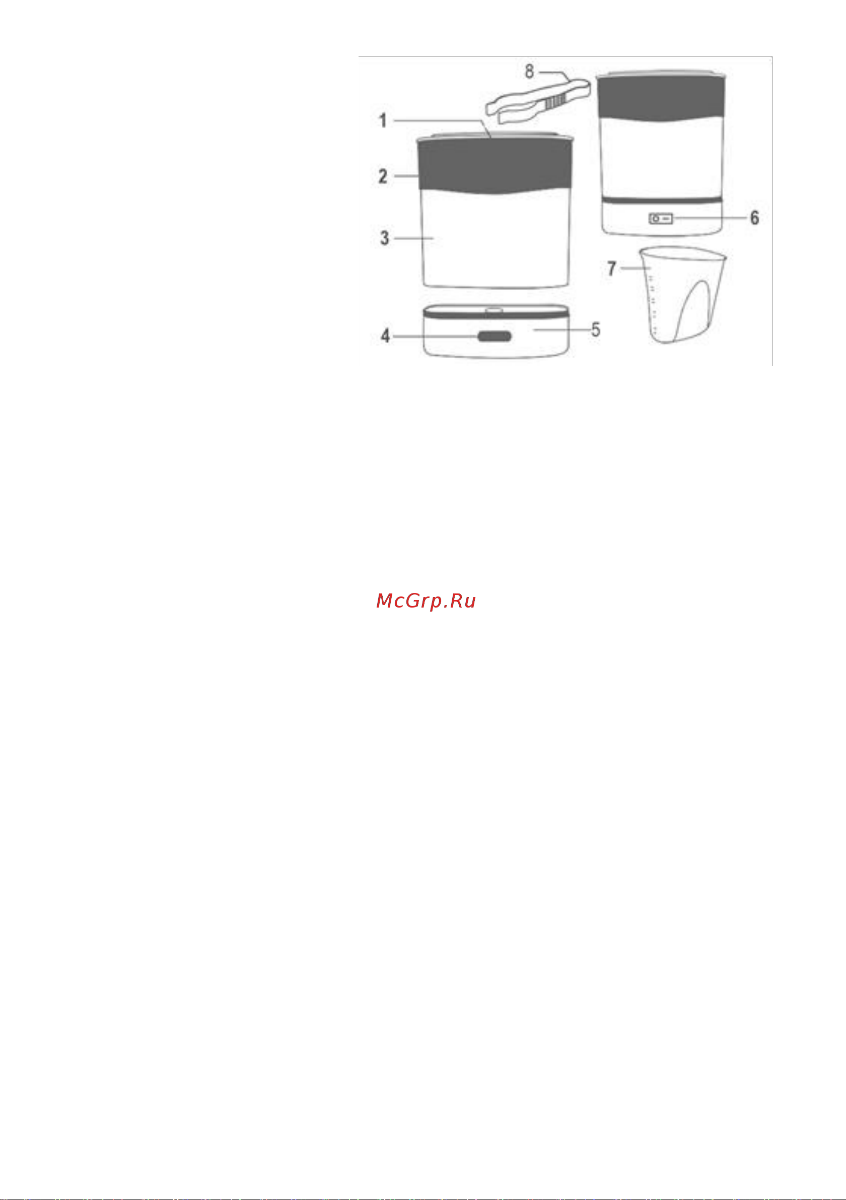 Gorenje ST550BY [58/70] За допомогою дозатора відміряйте 80 мл води і налийте її в резервуар в основі приладу 2 помістіть основний блок на основу і вставте пляшки догори дном 3 помістіть піддон на основний блок і покладіть на нього соски або інші дрібні предмети 4 закрийте кришку підключіть прилад до мережі і ввімкніть перемикач живлення 5 натисніть кнопку пуск загориться індикатор що свідчить що прилад працює 6 після завершення циклу стерилізації прилад буде вимкнено автоматично