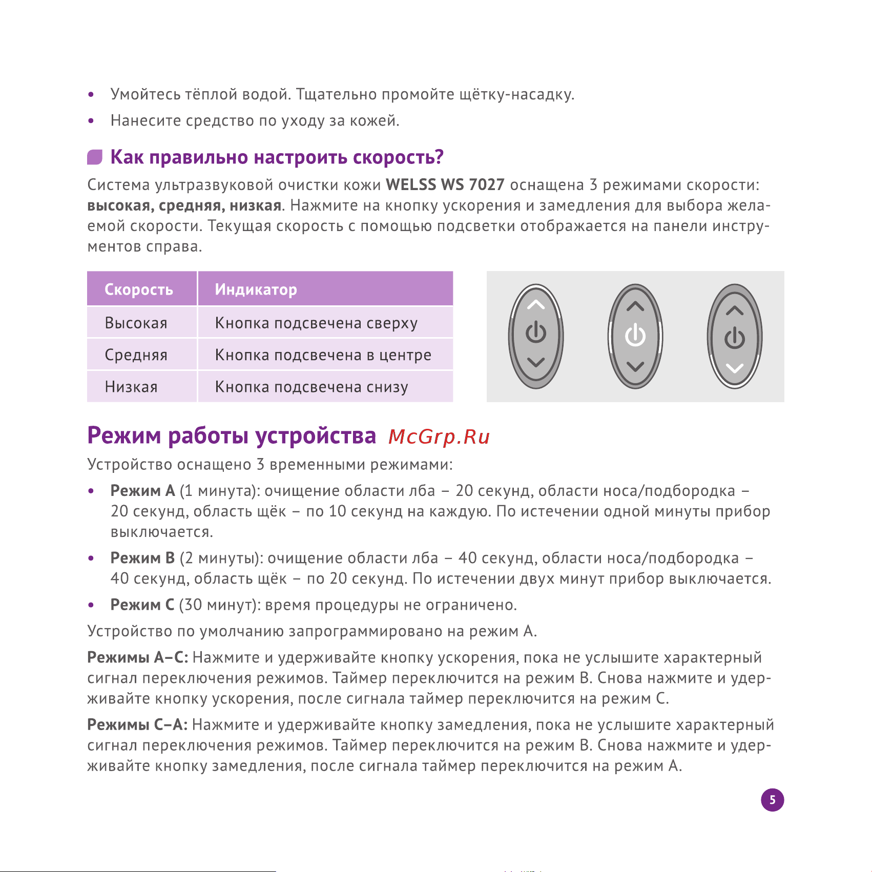 Welss WS 7027 Руководство по эксплуатации онлайн [5/8] 753478