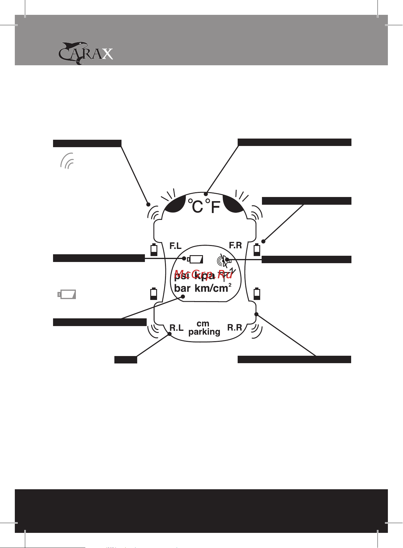 Carax TPMS CRX-1002 [8/32] Описание индикации
