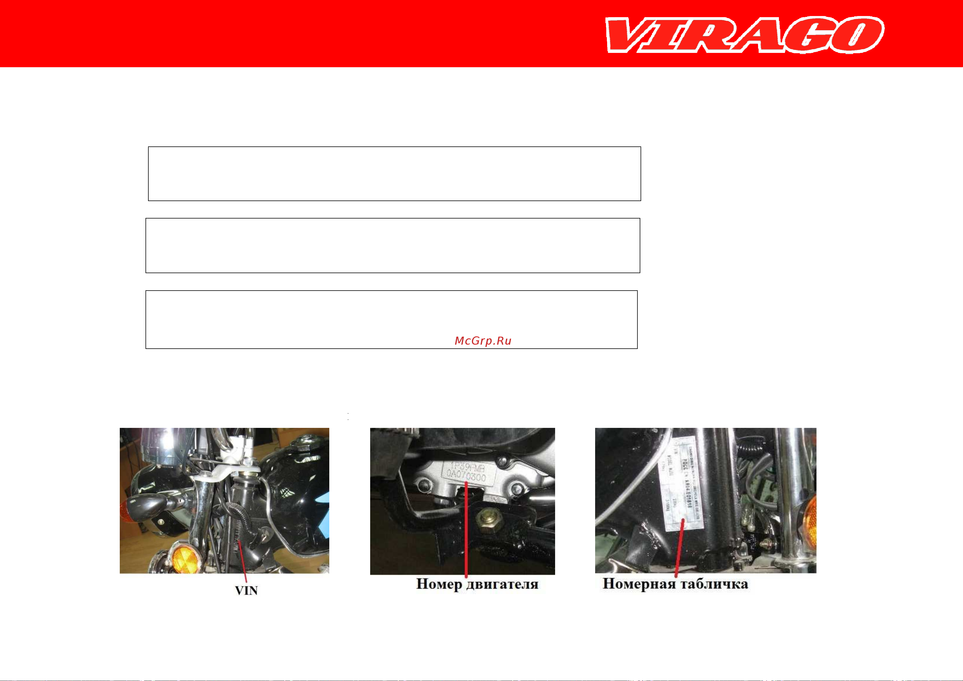 IRBIS MOTORS IRBIS Virago 110 [12/42] Идентификационные номера
