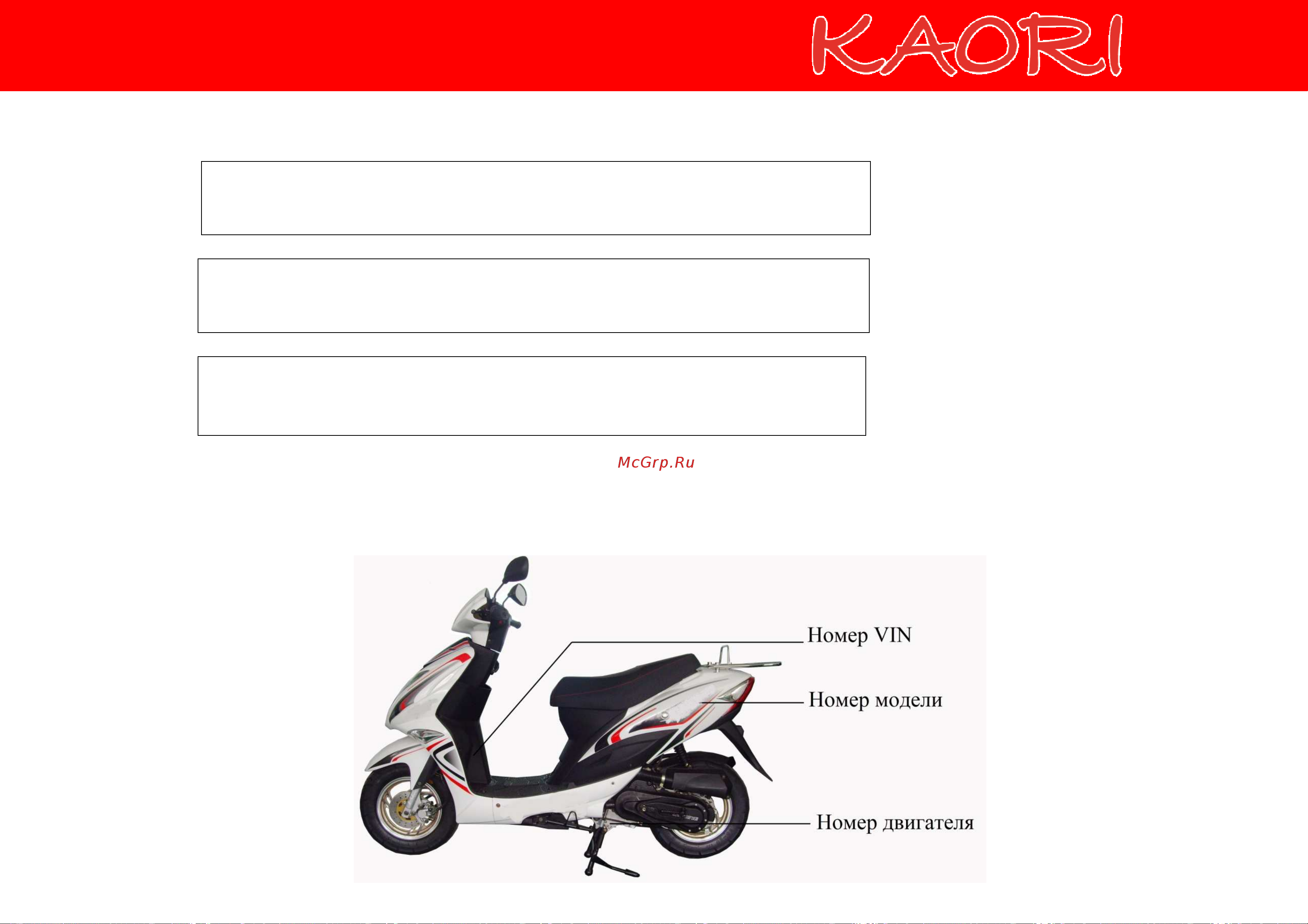 IRBIS MOTORS IRBIS Kaori [12/44] Идентификационные номера
