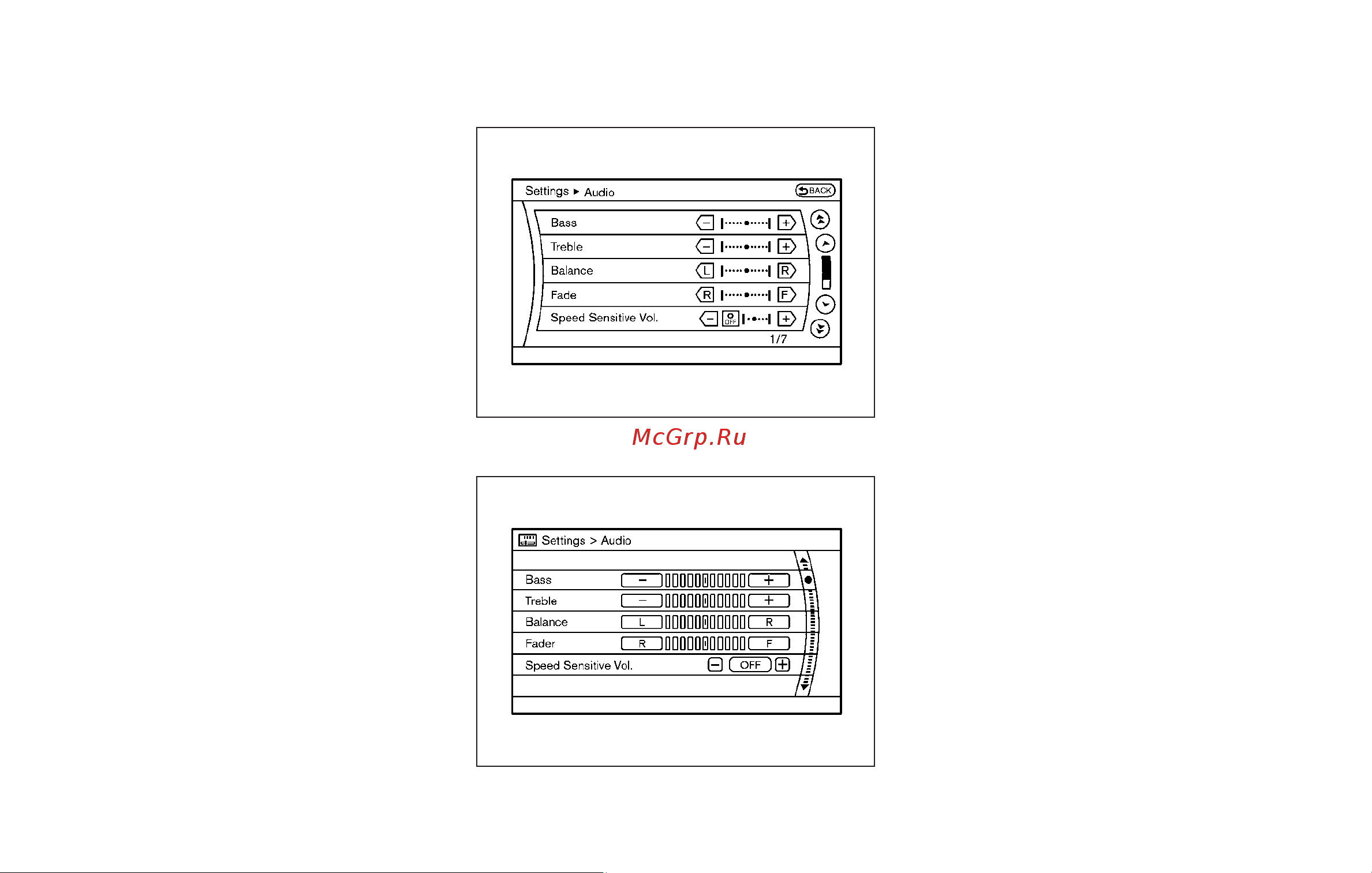 Infiniti M37 (2011) [175/488] Audio settings