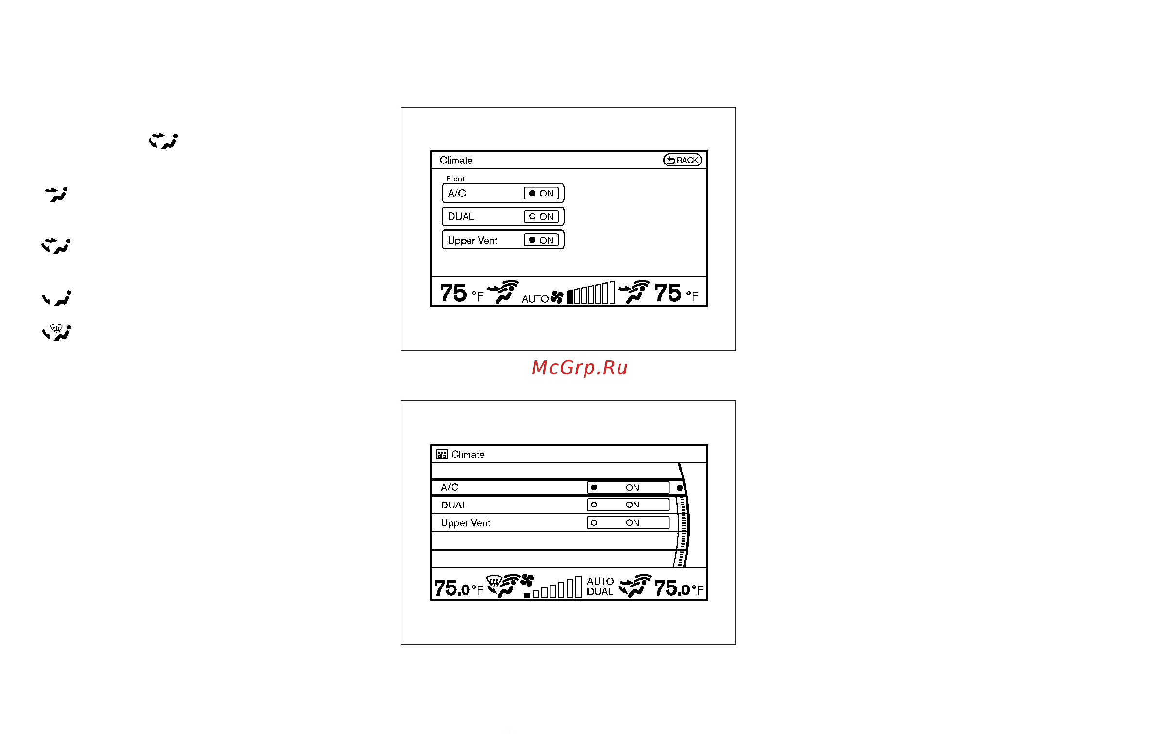 Infiniti M37 (2011) [195/488] Climate setting screen