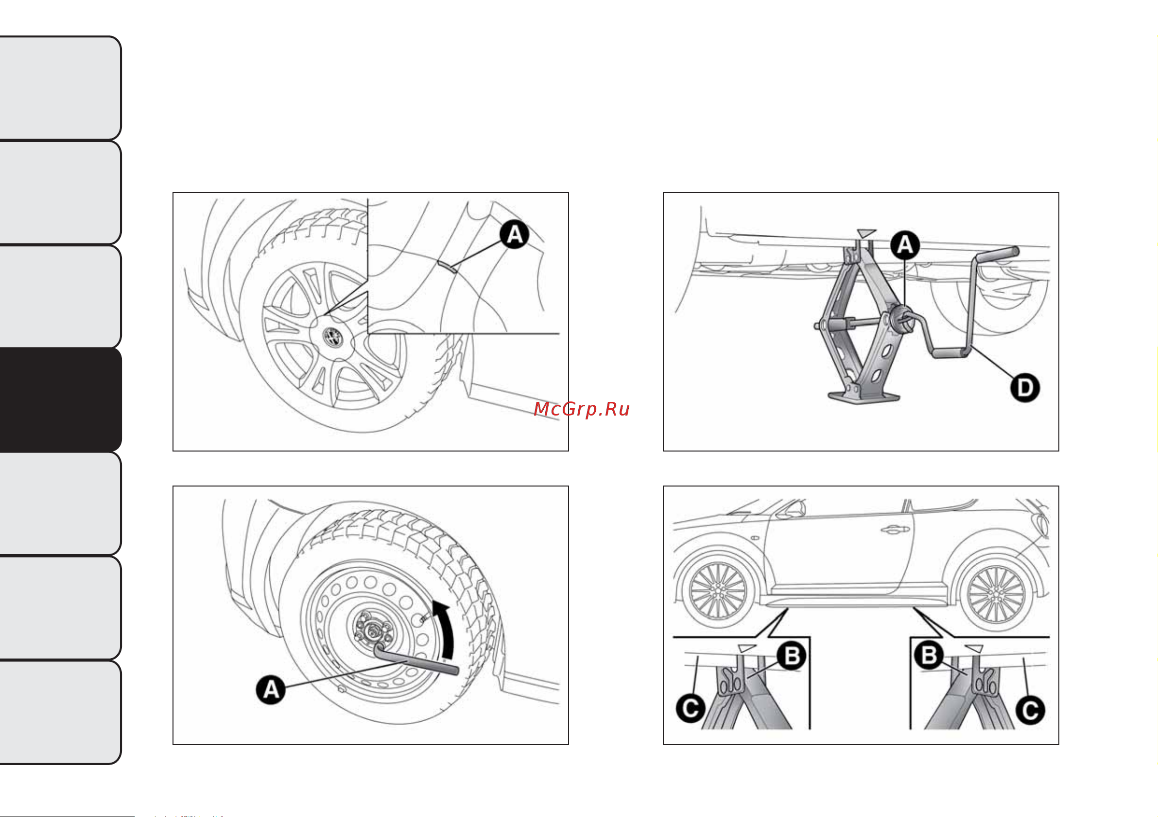 ALFA ROMEO MITO (2013) [162/288] С помощью приспособления a рис 12 распрямите домкрат таким образом чтобы его верхняя часть b рис 12 вошла в лонжерон c
