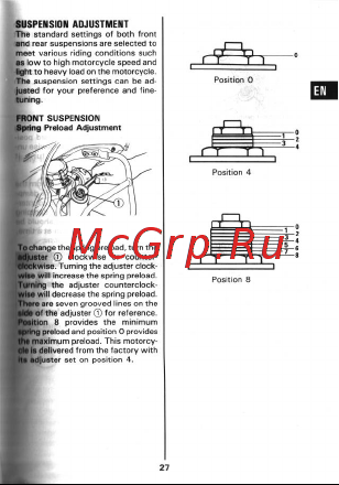 Suzuki TL1000S [28/89] Suspension adjustment