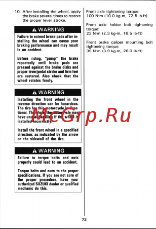 Suzuki TL1000S Руководство по эксплуатации онлайн [73/89] 755302