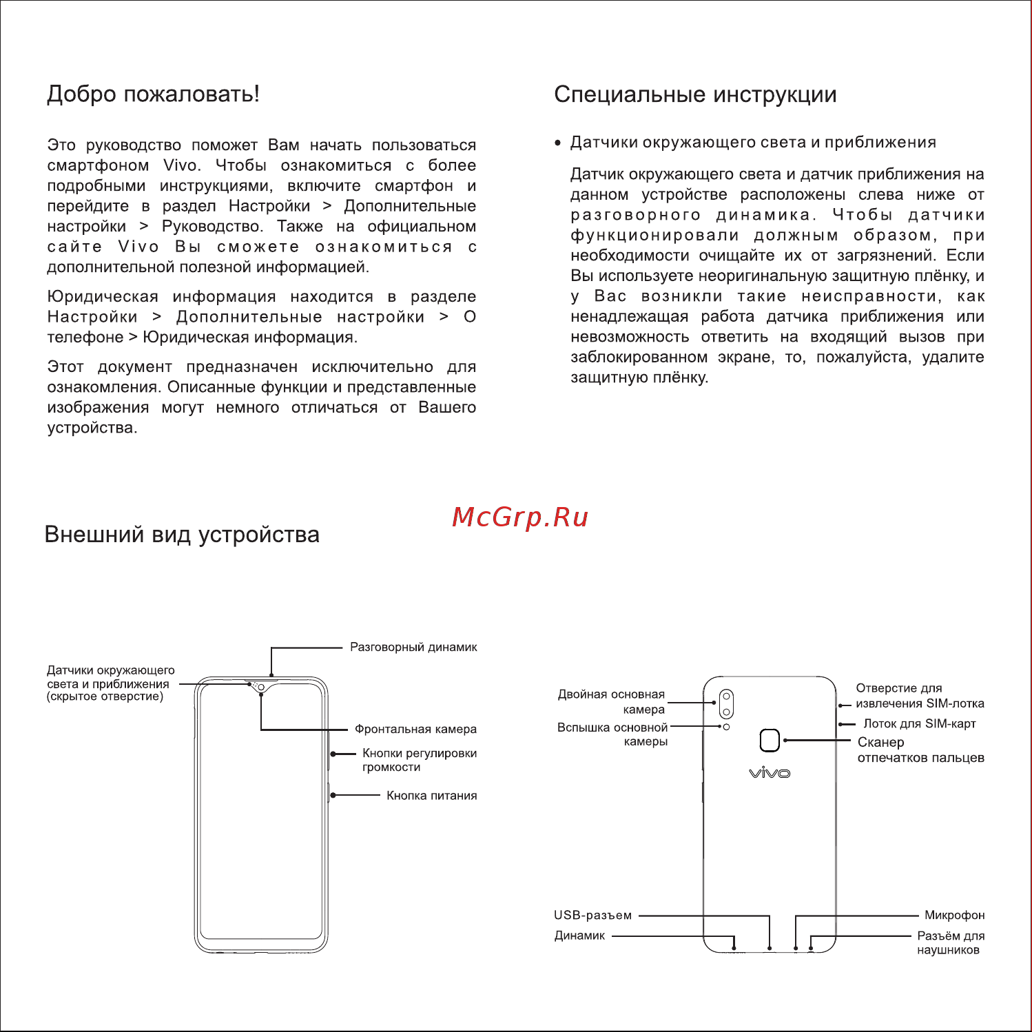 VIVO Y91 1814 Руководство по эксплуатации онлайн [2/2] 755631
