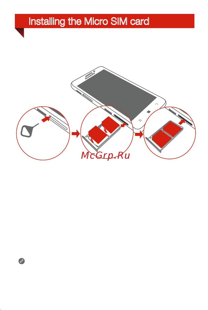 Lenovo S850 Dual [5/17] Installing the micro sim card