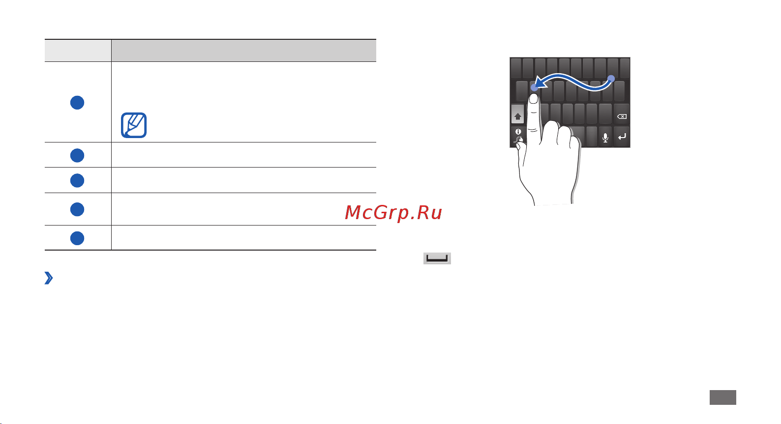 Samsung GT-S5830I [31/129] Ввод текста с помощью клавиатуры swype