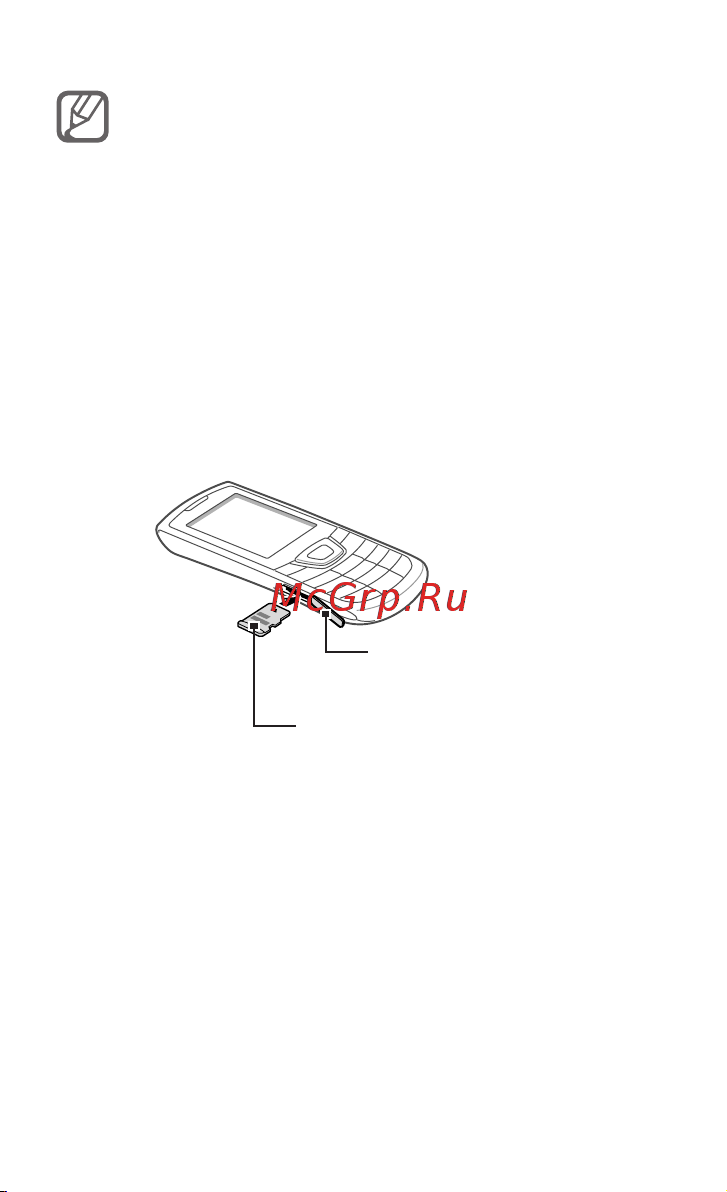 Samsung Monte Bar (GT-C3200) [13/78] Вставьте карту памяти золотистыми 2