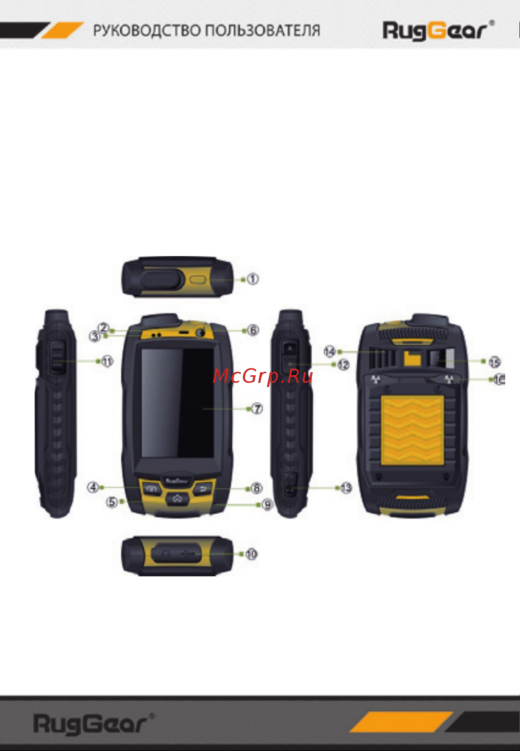 Ruggear RG220 Swift Plus [6/60] Rg220 устройство с водонепроницаемостью стандарта ipx7 пылене проницаемостью стандарта ip6x имеет устойчивый к царапинам стеклян ный сенсорный экран работает под управлением ос android содержит приложения google включая доступ к тысячам приложений для android через google play маркет это особо прочное мобильное устройство ко торое позволяет использовать интернет отправлять сообщения прослу шивать музыку и выполнять множество других действий благодаря емко му аккумулятору и возможности увеличения памяти до 32 гб знакомство с мобильным устройством внешний вид устройства